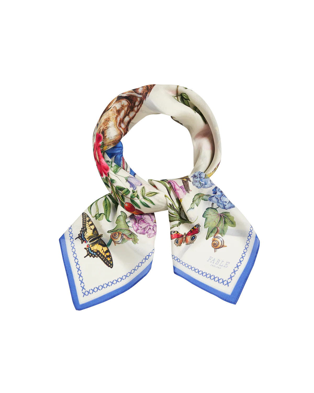 Ivory Agnes Tales Square Silk Blend Scarf - Image 3