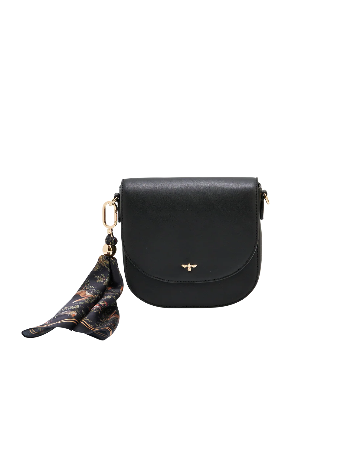 Beth Saddle Crossbody Bag in Black - Image 12