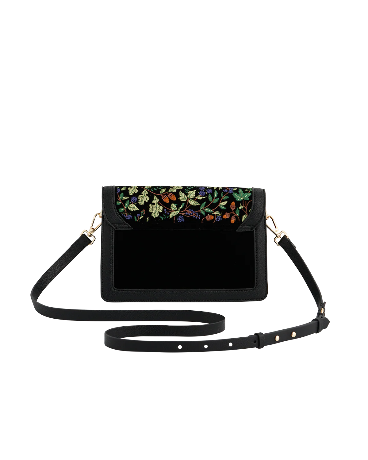 Black Embroidered Foldover Bag - Image 4