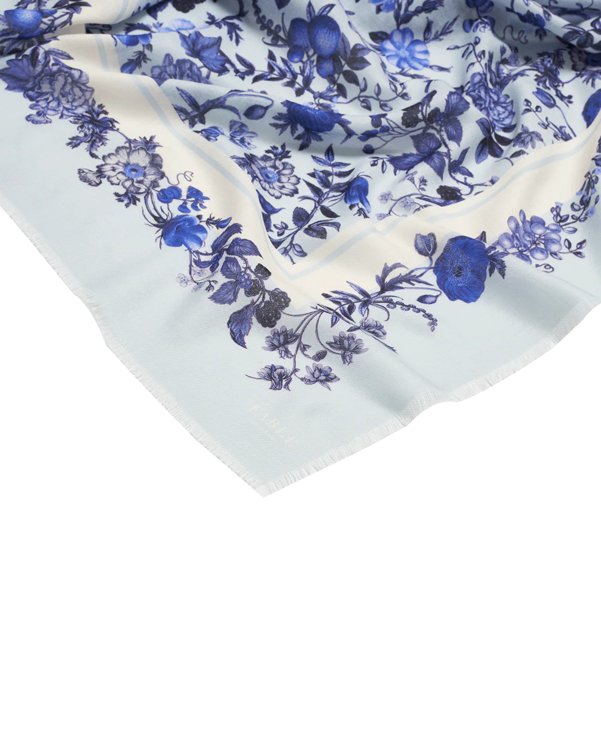 Blue Ditsy Folk Square Scarf - Image 4