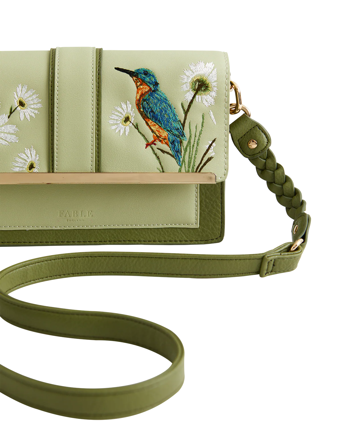 Embroidered Kingfisher Cross Body Bag - Image 3