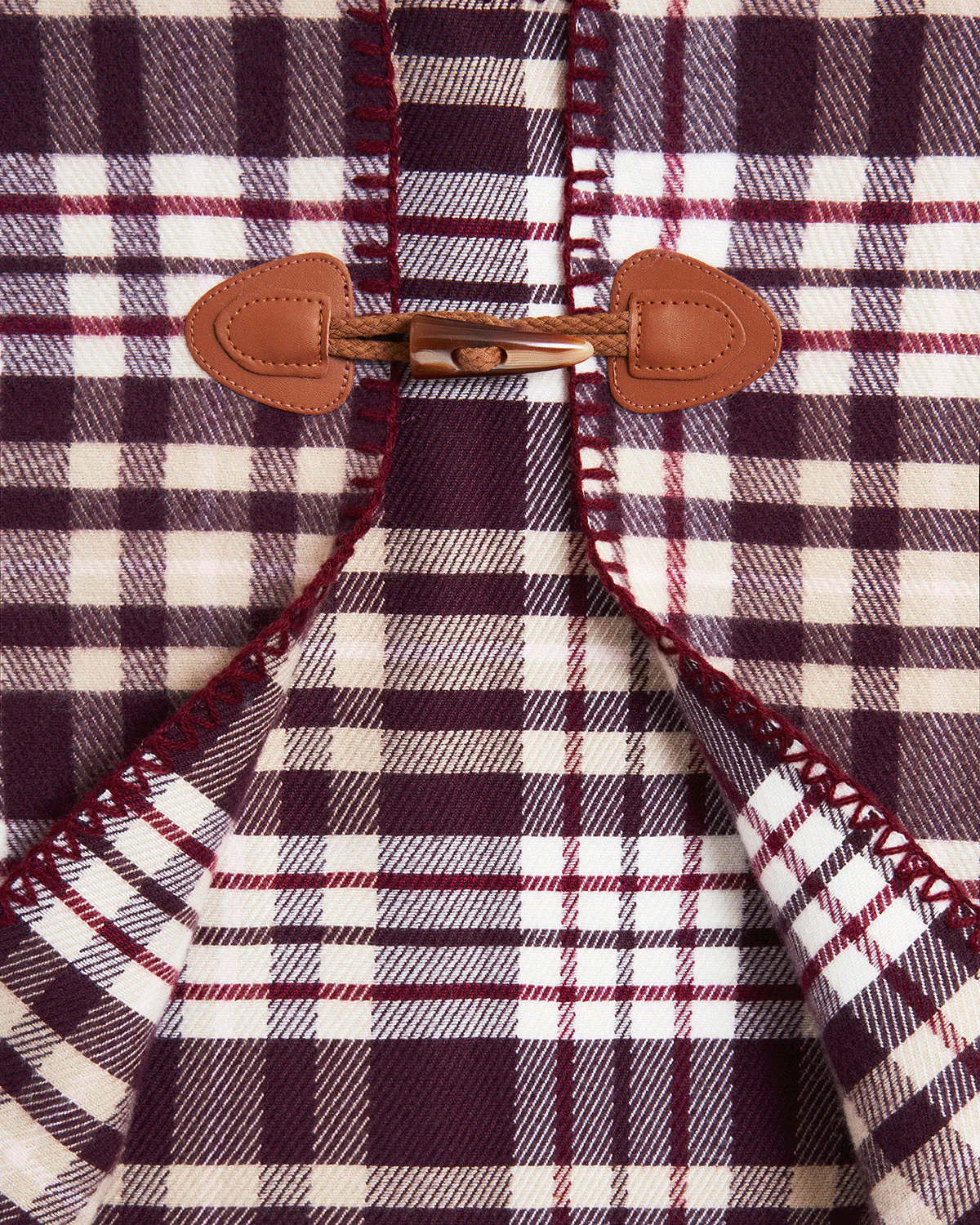 Caramel & Chocolate Check Cape - Image 6