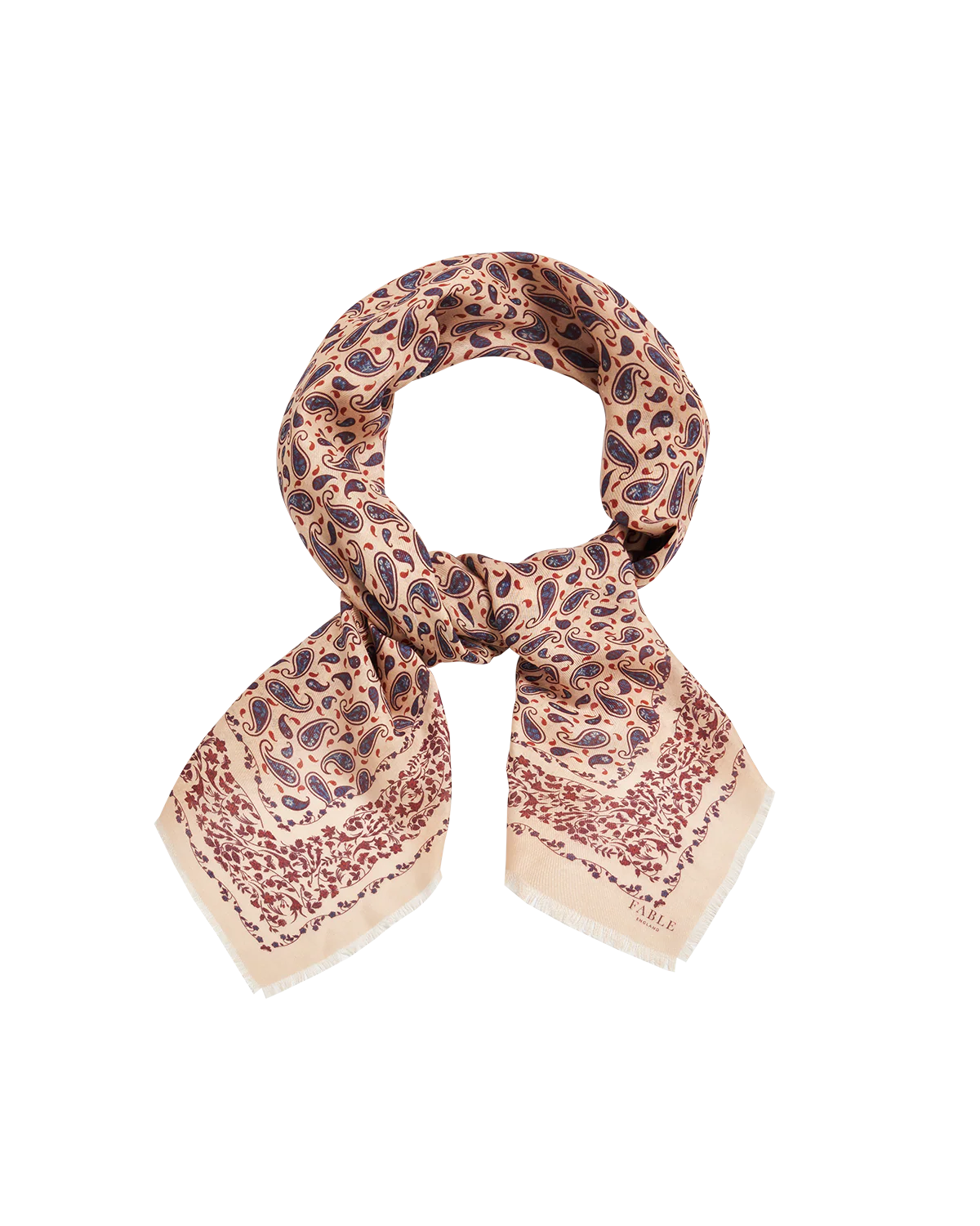 Caramel Paisley Folk Square Scarf - Image 3