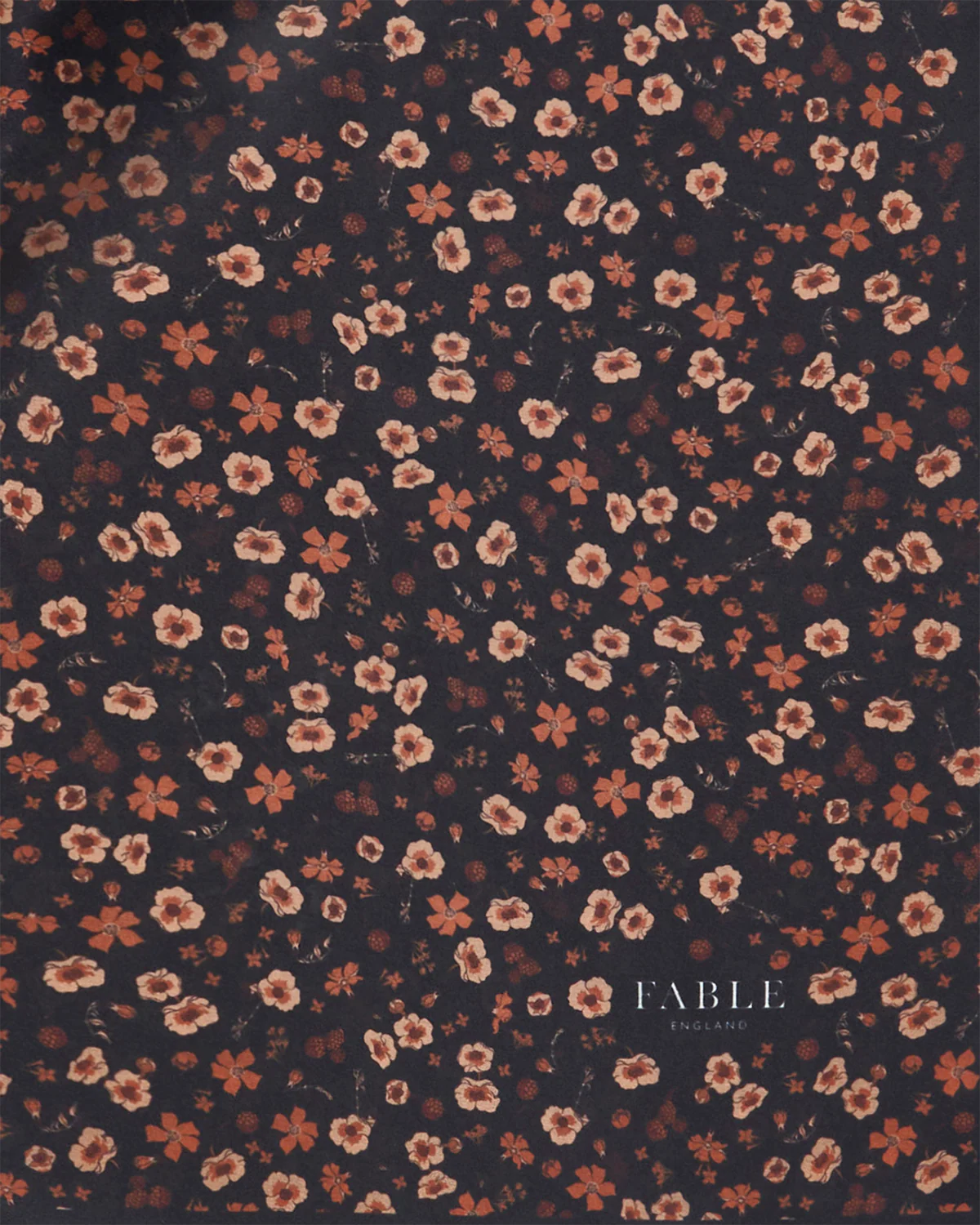 Deco Blooms Silky Lightweight Black Scarf - Image 3