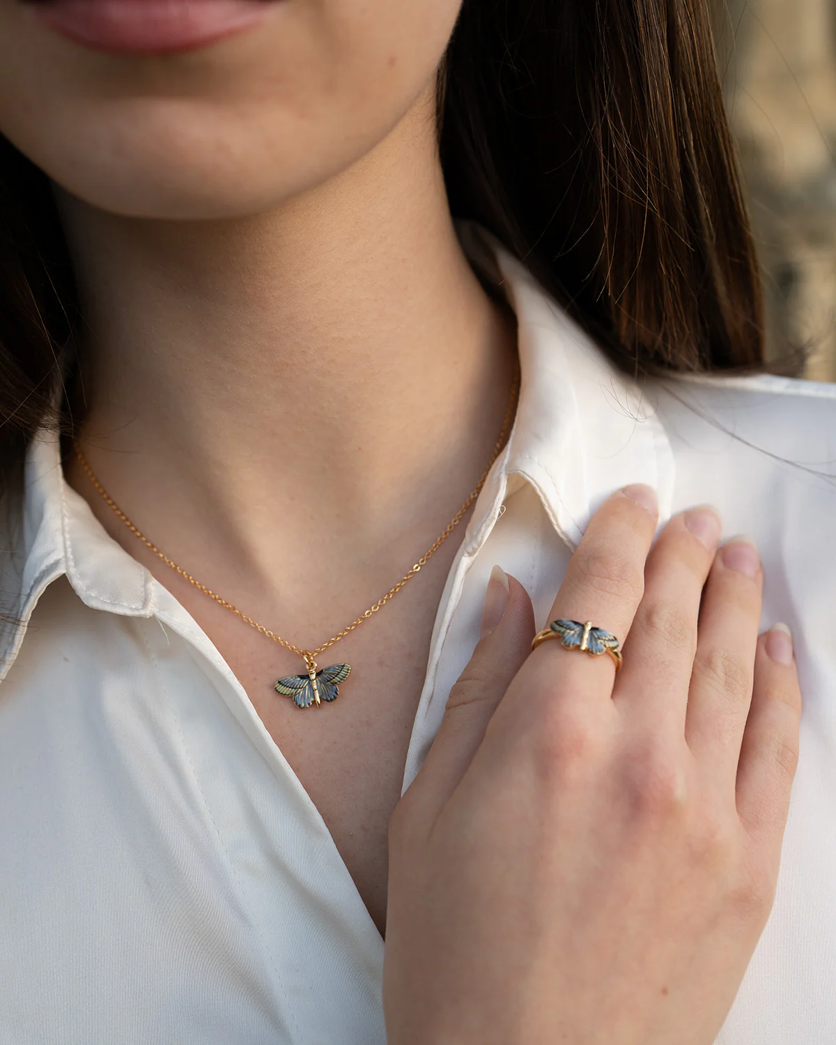 Deco Butterfly Blue Ring - Image 5