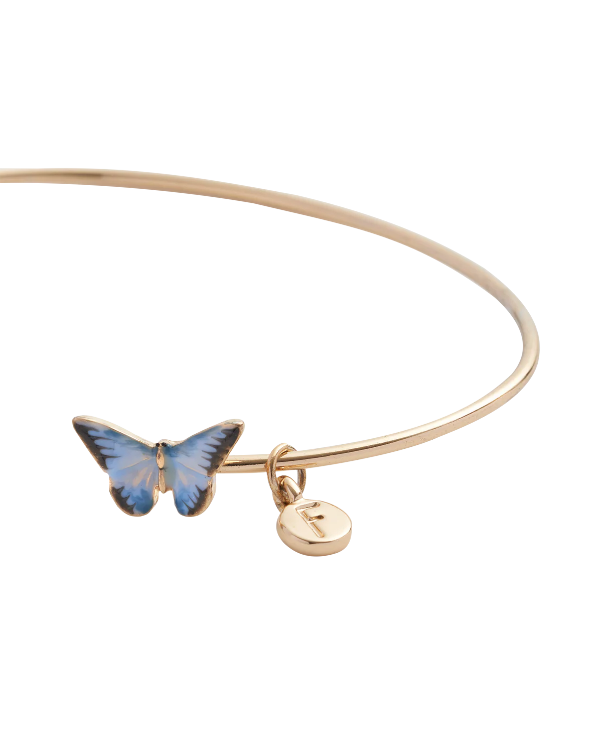 Enamel Blue Butterfly Bangle - Image 3