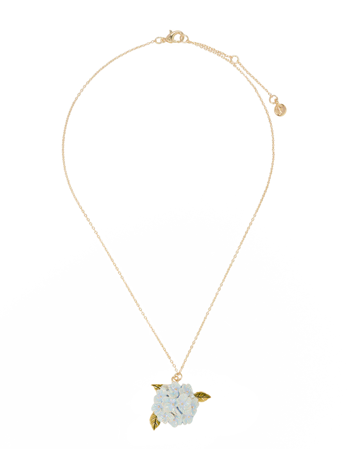Enamel Hydrangea Gold Necklace - Image 3