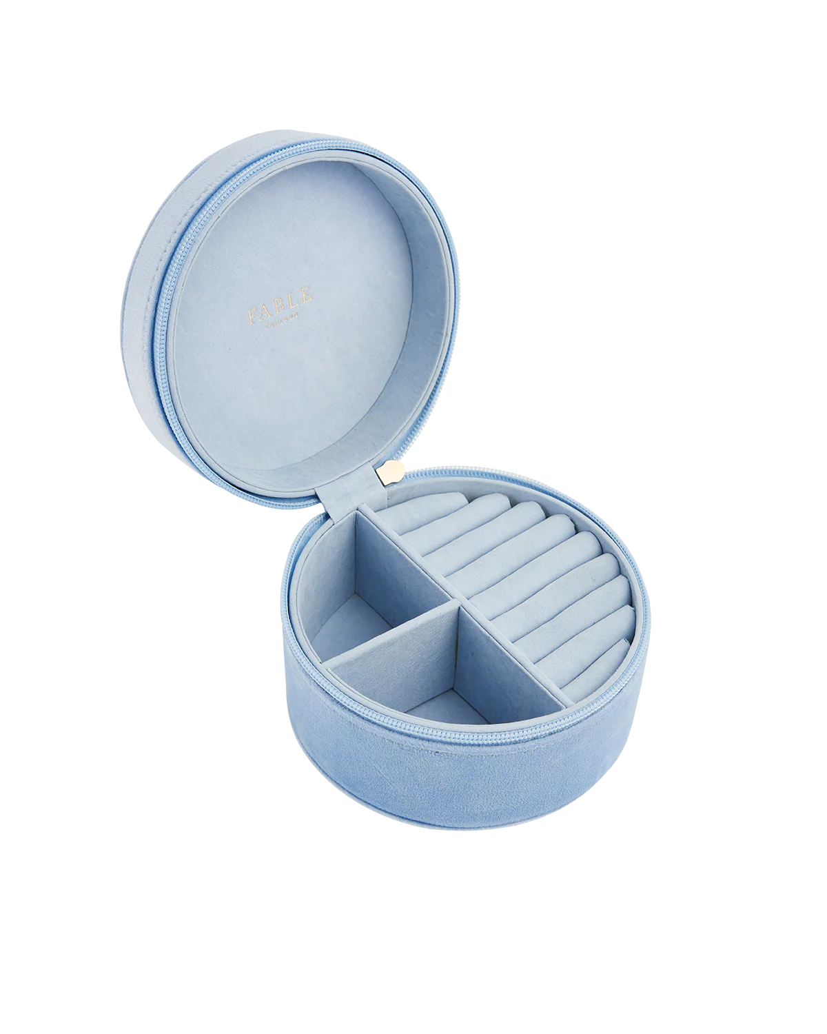 Fable England x Peter Rabbit Blue Velvet Embroidered Circle Jewellery Box - Image 7