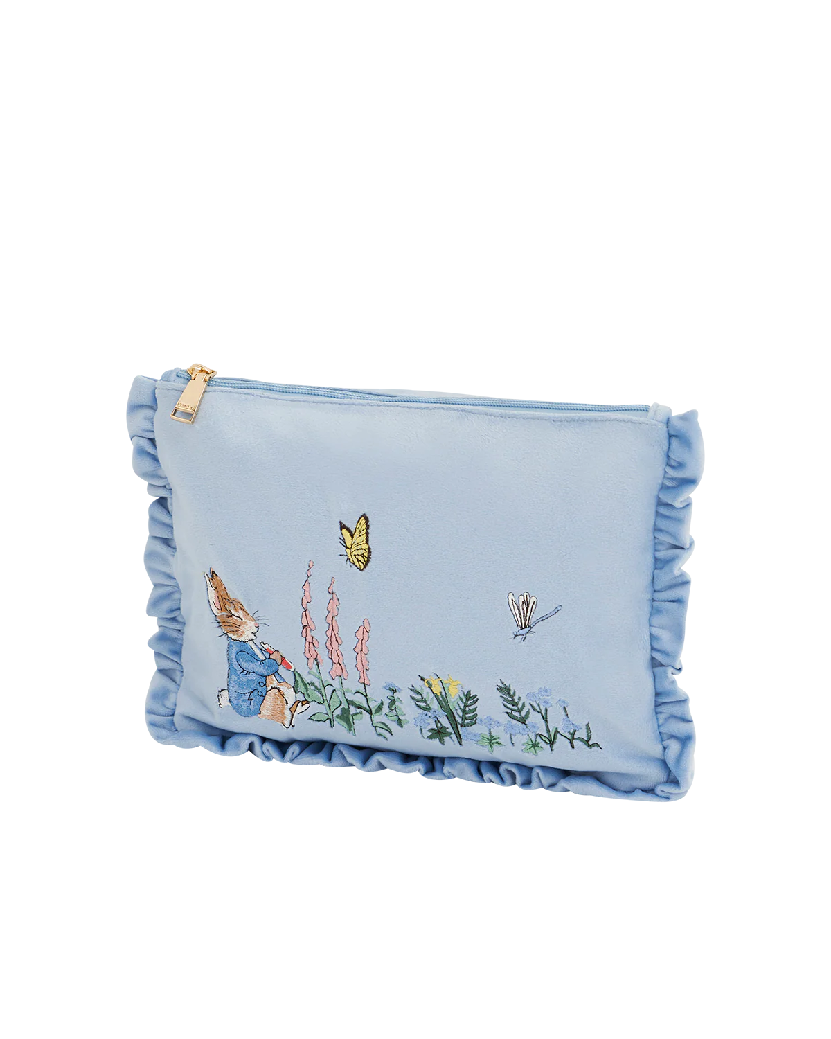 Fable England x Peter Rabbit Blue Velvet Embroidered Pouch - Image 3