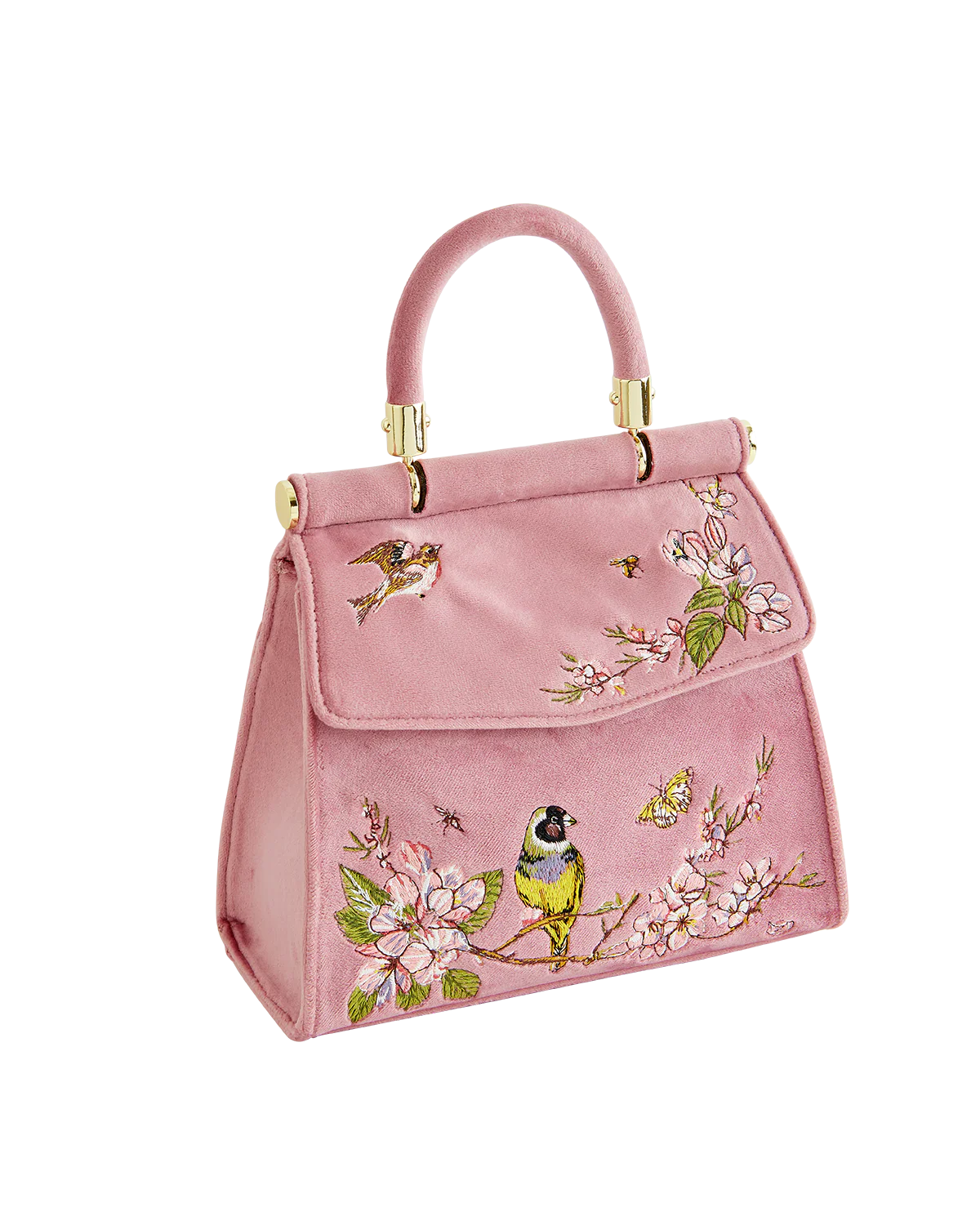 Morning Song Bird Embroidered Mini Pink Tote - Image 6
