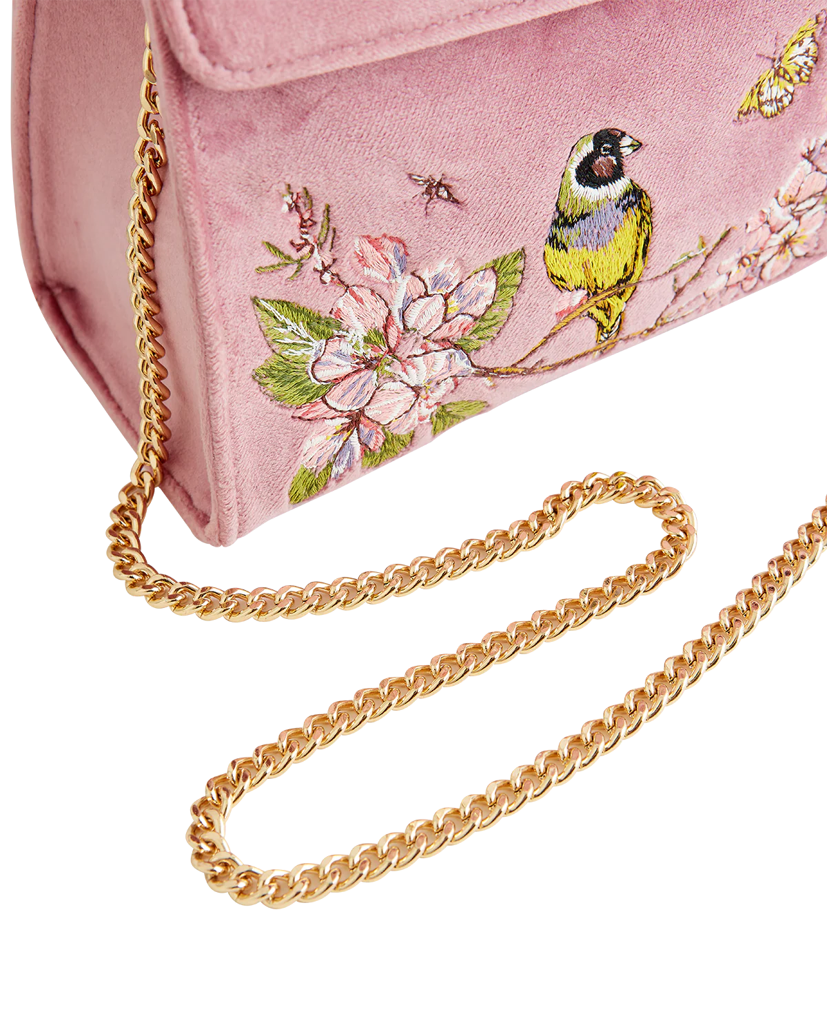 Morning Song Bird Embroidered Mini Pink Tote - Image 7