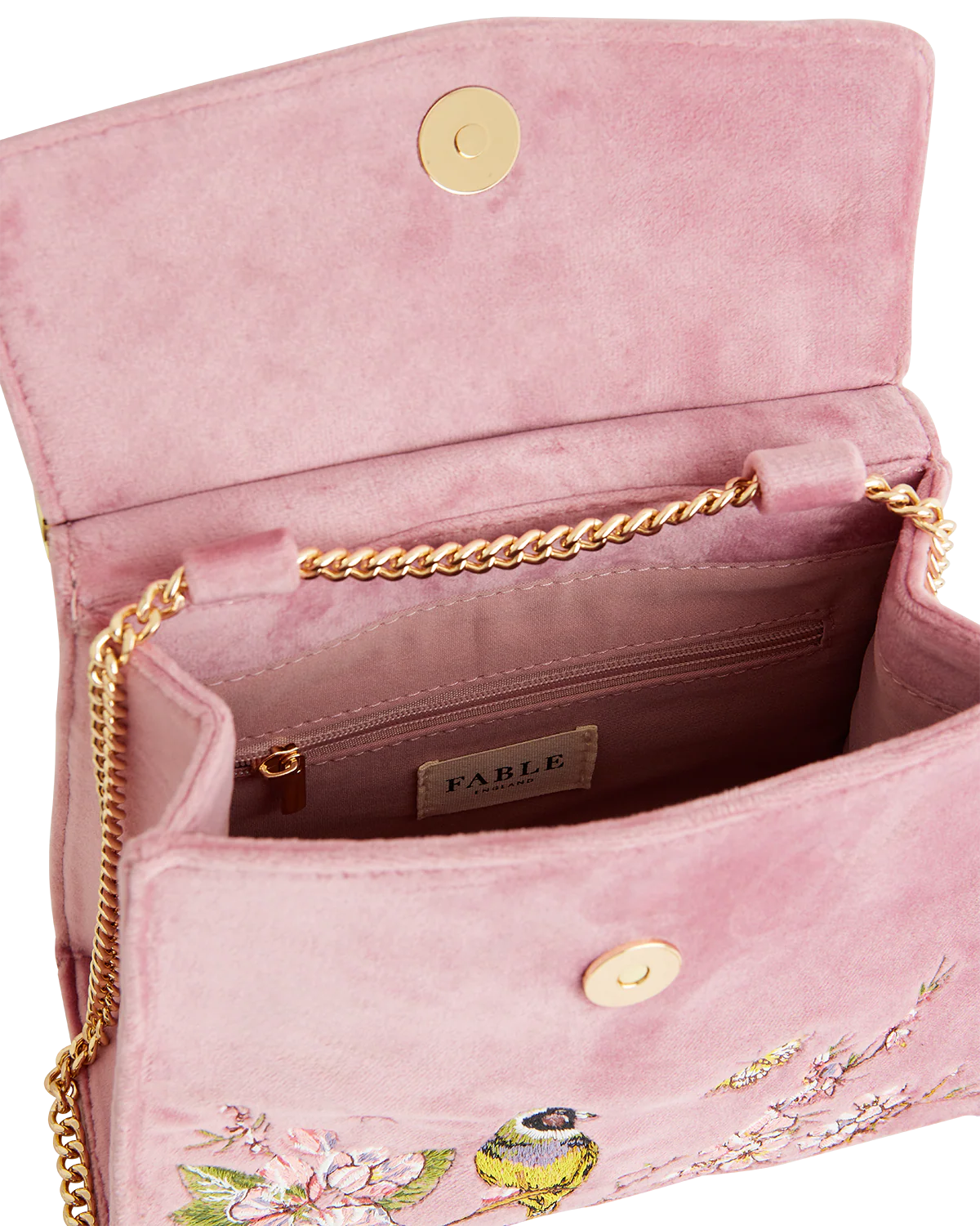 Morning Song Bird Embroidered Mini Pink Tote - Image 8