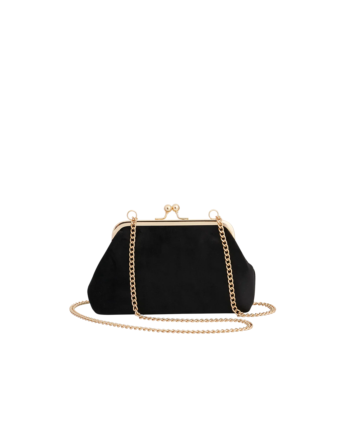 Floral Ditsy Embroidered Black Velvet Clutch Bag - Image 3