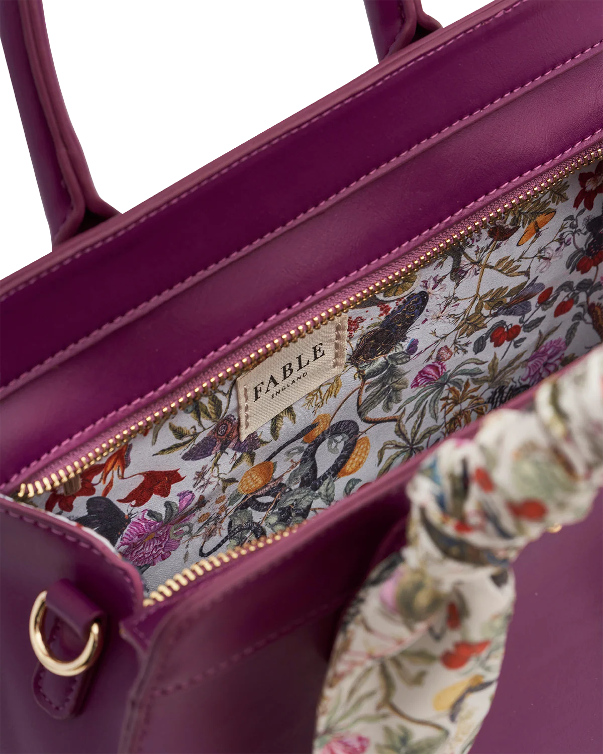 Floral Engravings Large Plum Tote - Image 6