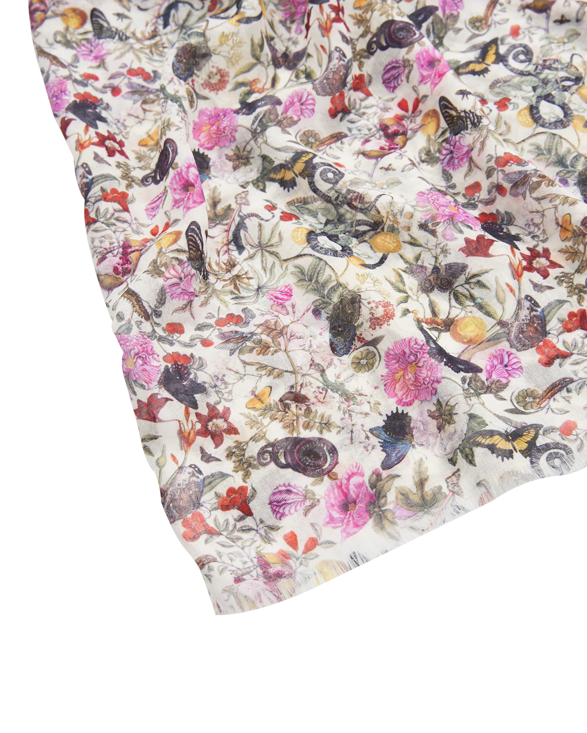 Ivory Floral Engravings Lightweight Scarf - Image 4
