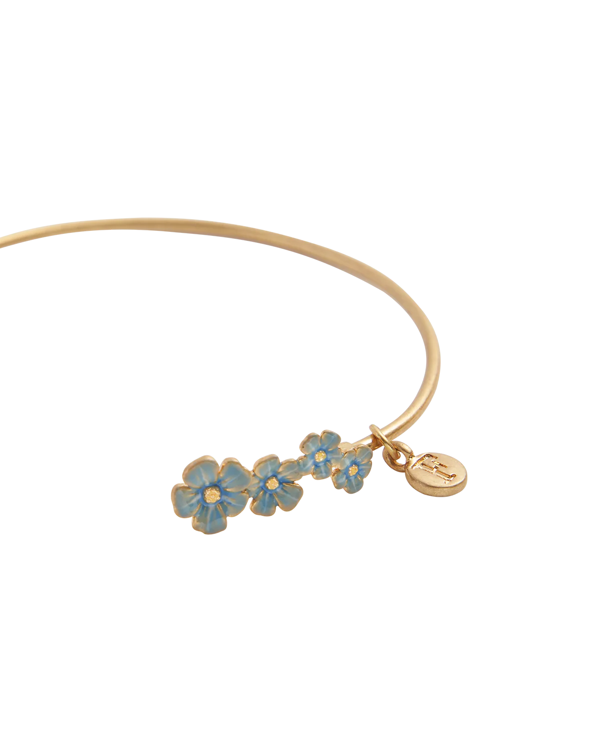 Gold Forget-Me-Not Bangle - Image 4