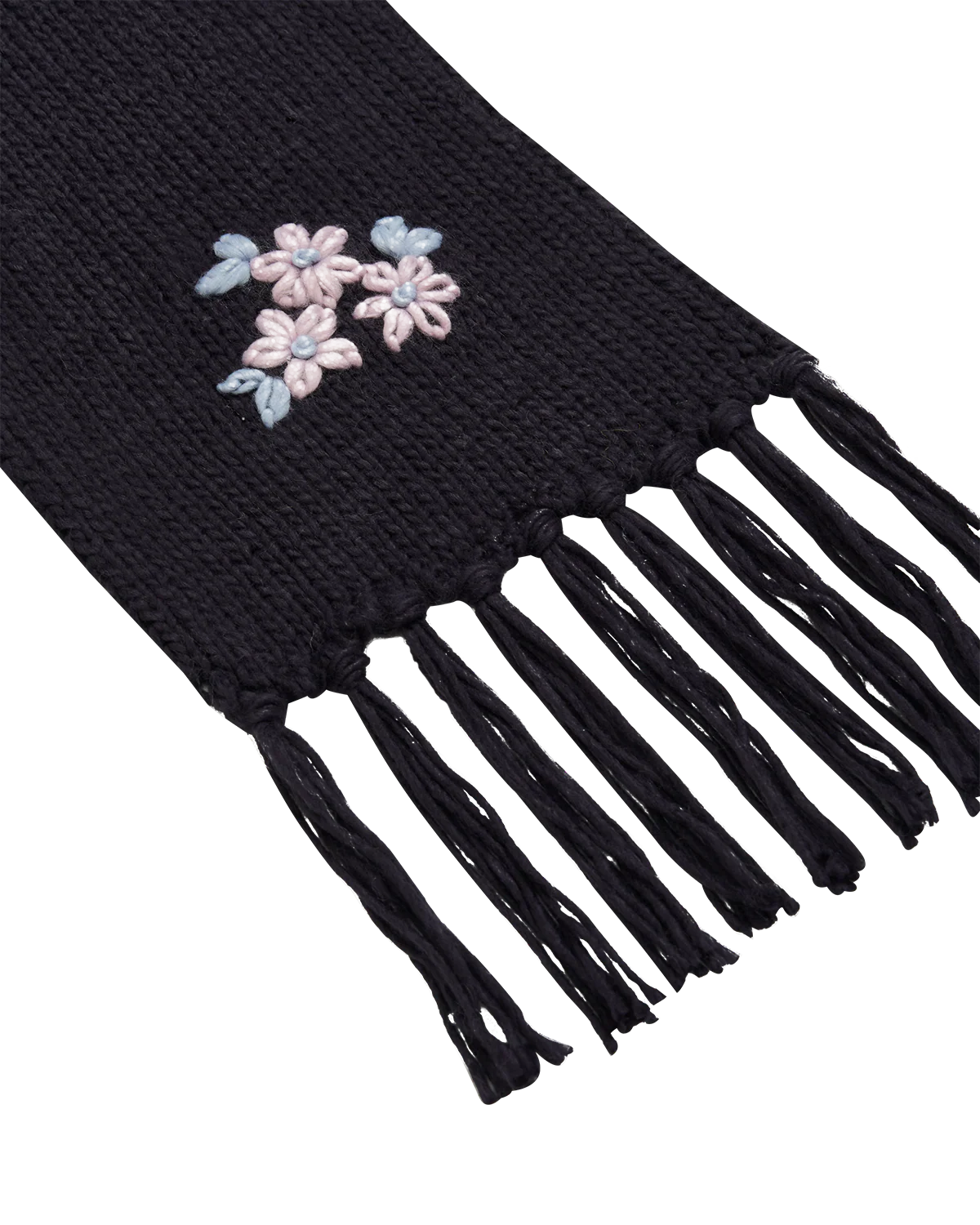 Forget-Me-Not Knitted Navy Scarf - Image 3