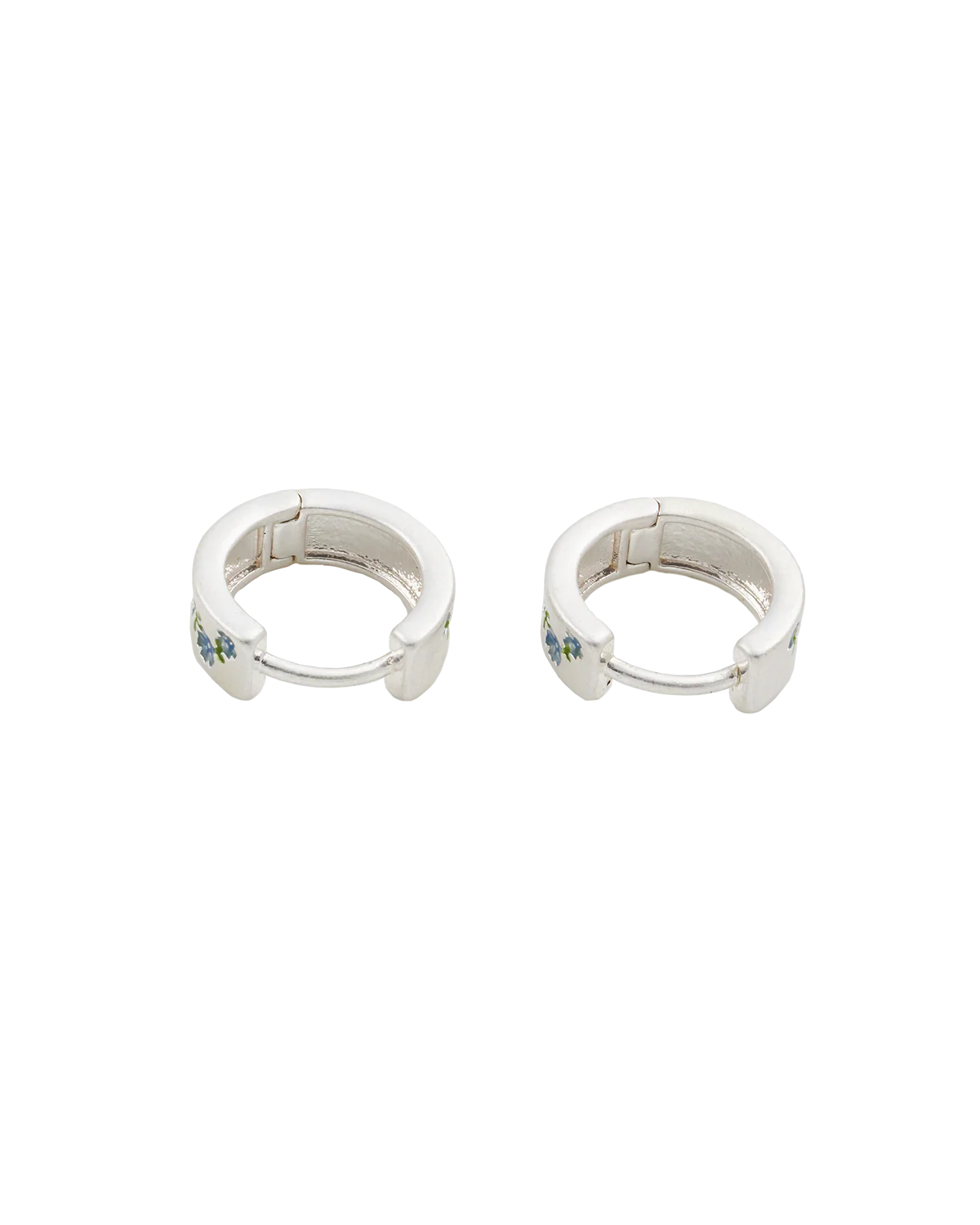 Forget Me Not Silver Mini Hoop Earrings - Image 7