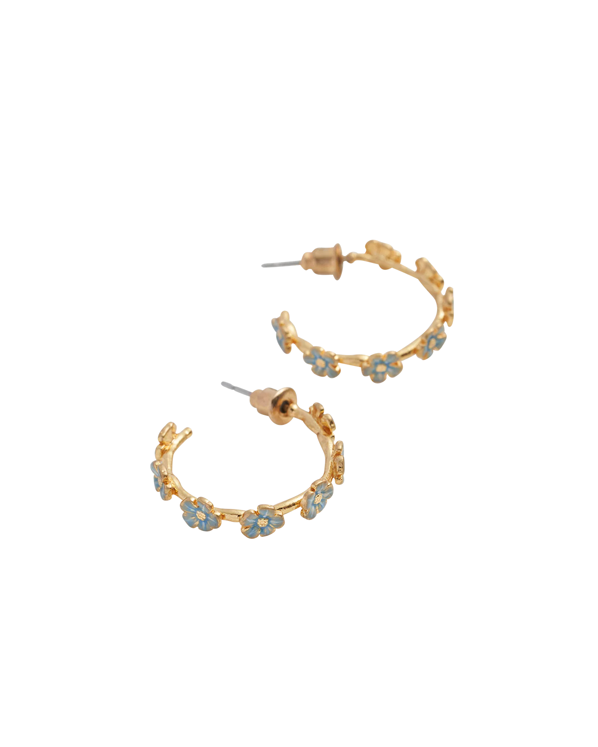 Forget-Me-Not Stud Hoop Earrings - Image 3