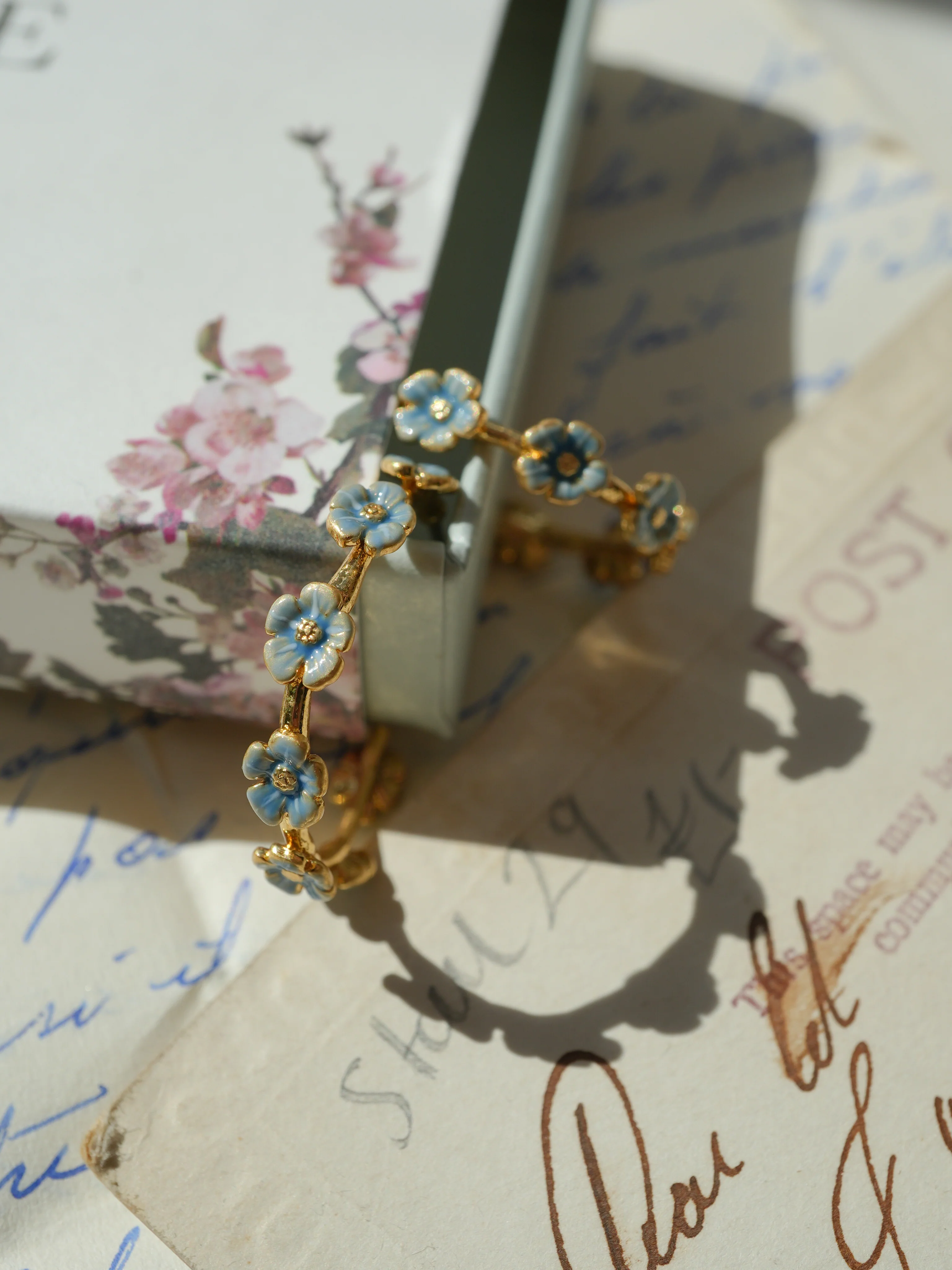 Forget-Me-Not Stud Hoop Earrings - Image 5