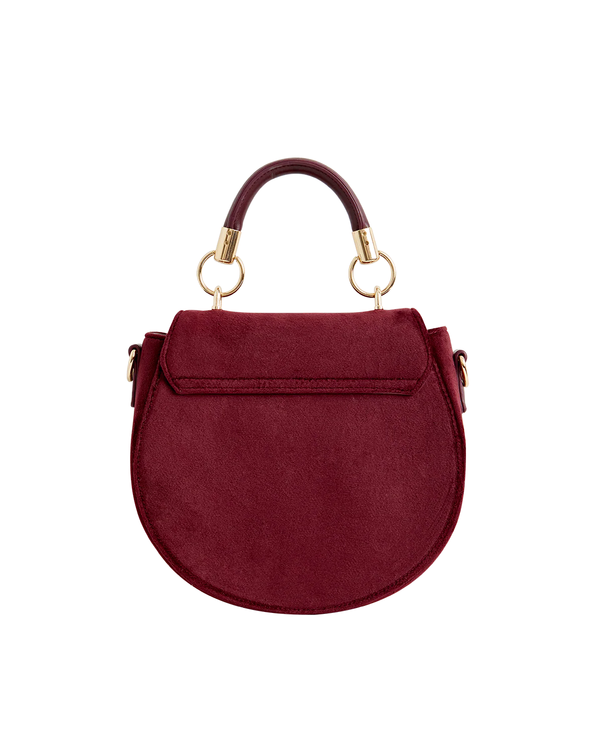 Fox & Mushroom Embroidered Saddle Bag - Redcurrant Velvet - Image 5