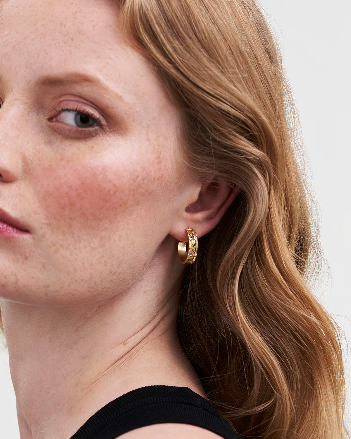 Gold Blackberry Bramble Hoop Earrings - Image 2