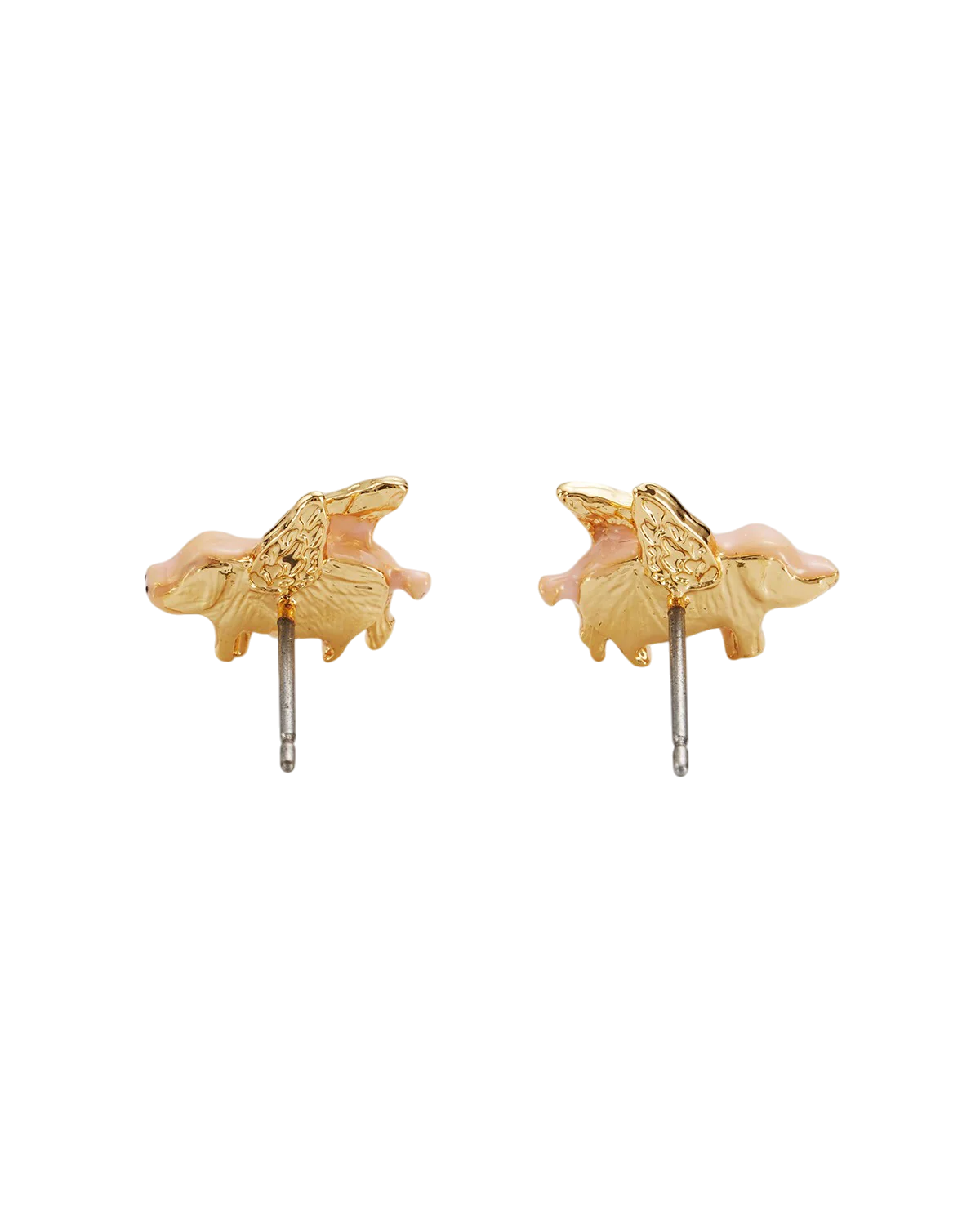 Gold Flying Pig Stud Earrings - Image 5