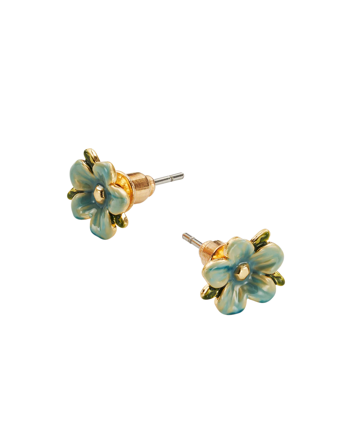 Gold Forget Me Not Flora Stud Earrings - Image 3