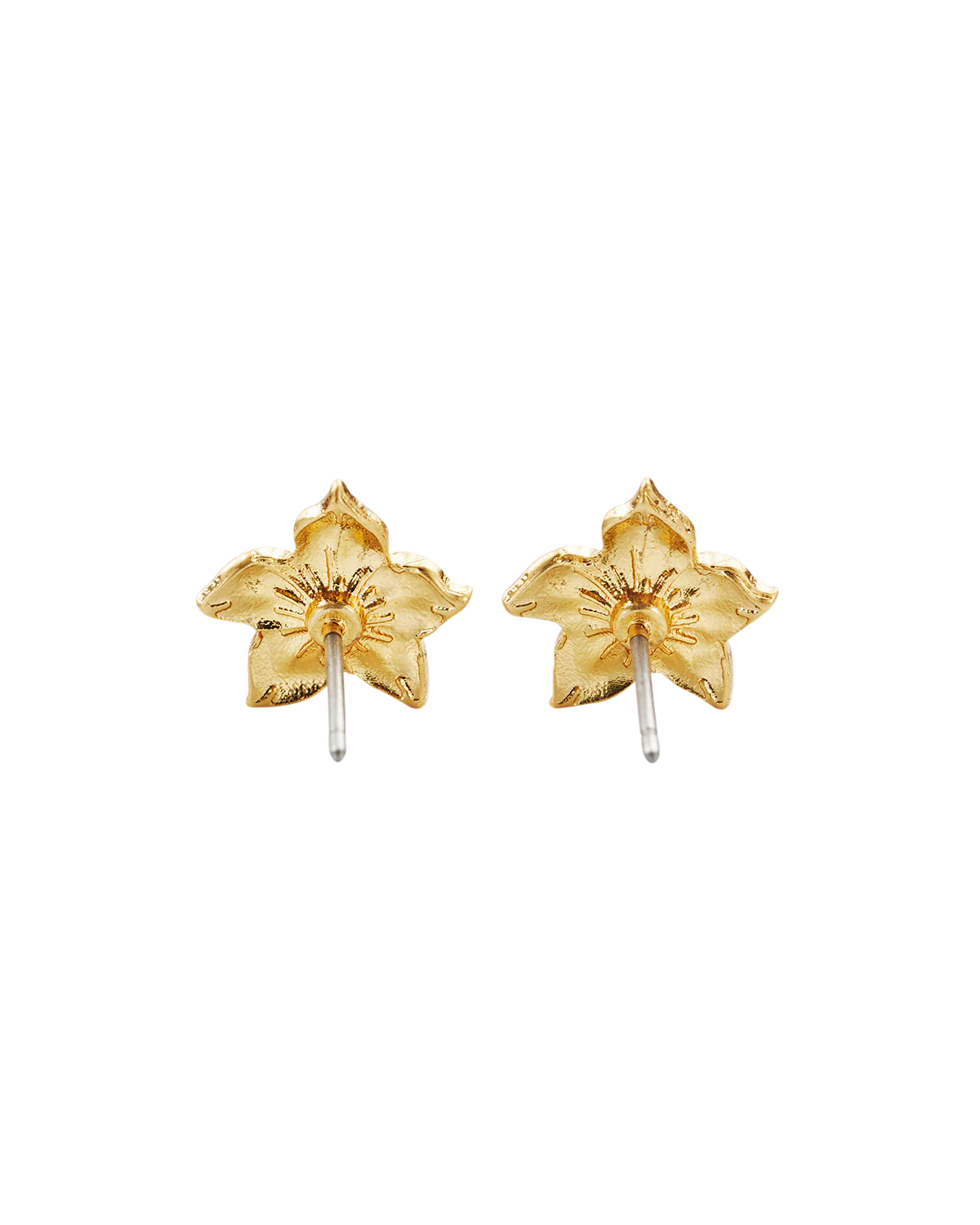 Gold Jasmine & Pearl Stud Earrings - Image 4
