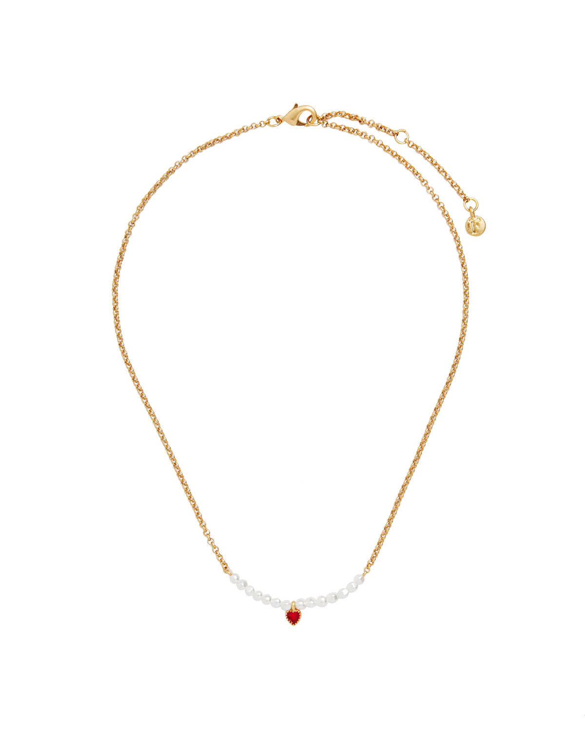 Gold Love Heart Pearl Necklace - Image 4