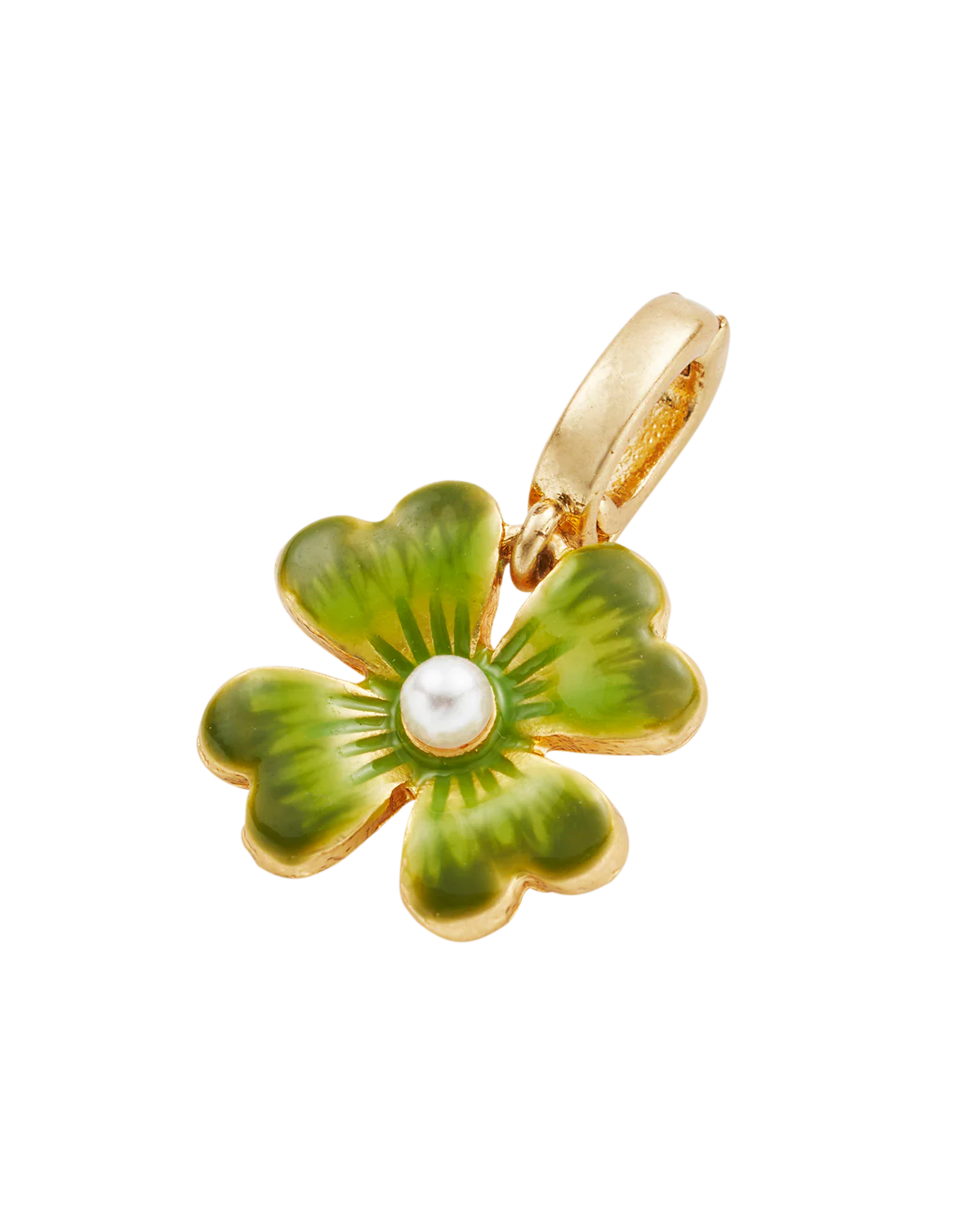 Gold Lucky Clover & Pearl Charm - Image 3