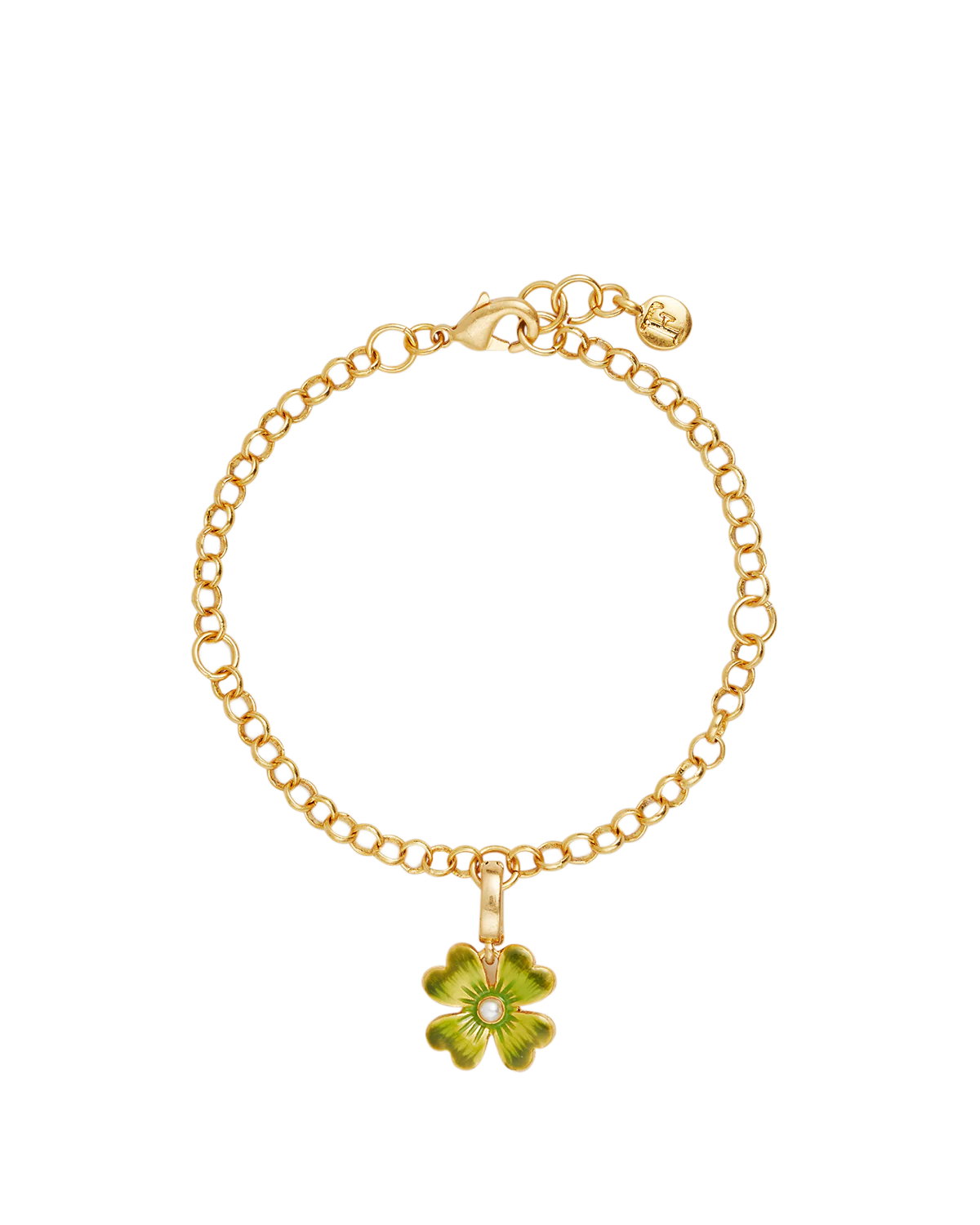 Gold Lucky Clover & Pearl Charm - Image 5