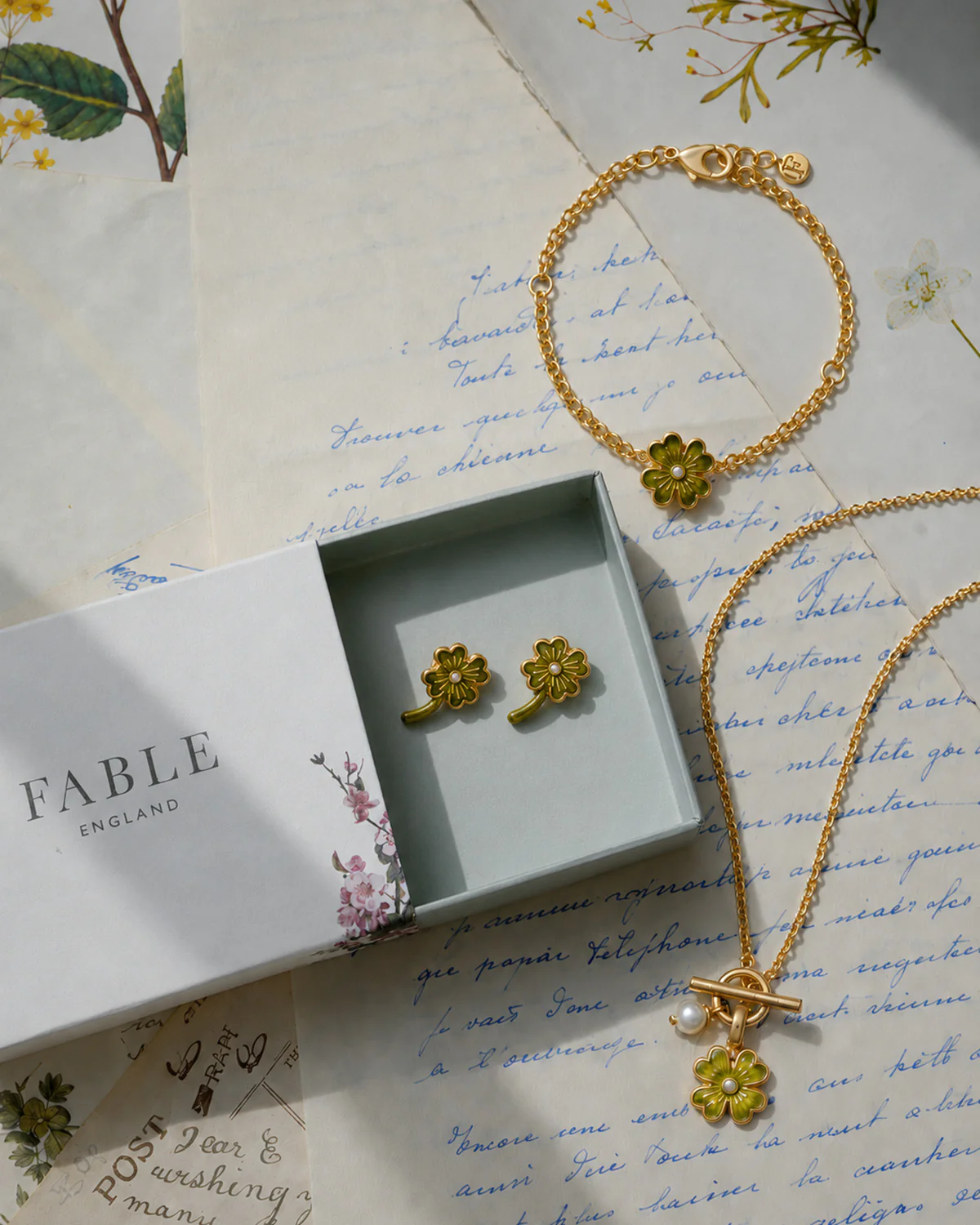 Gold Lucky Clover & Pearl Charm - Image 6