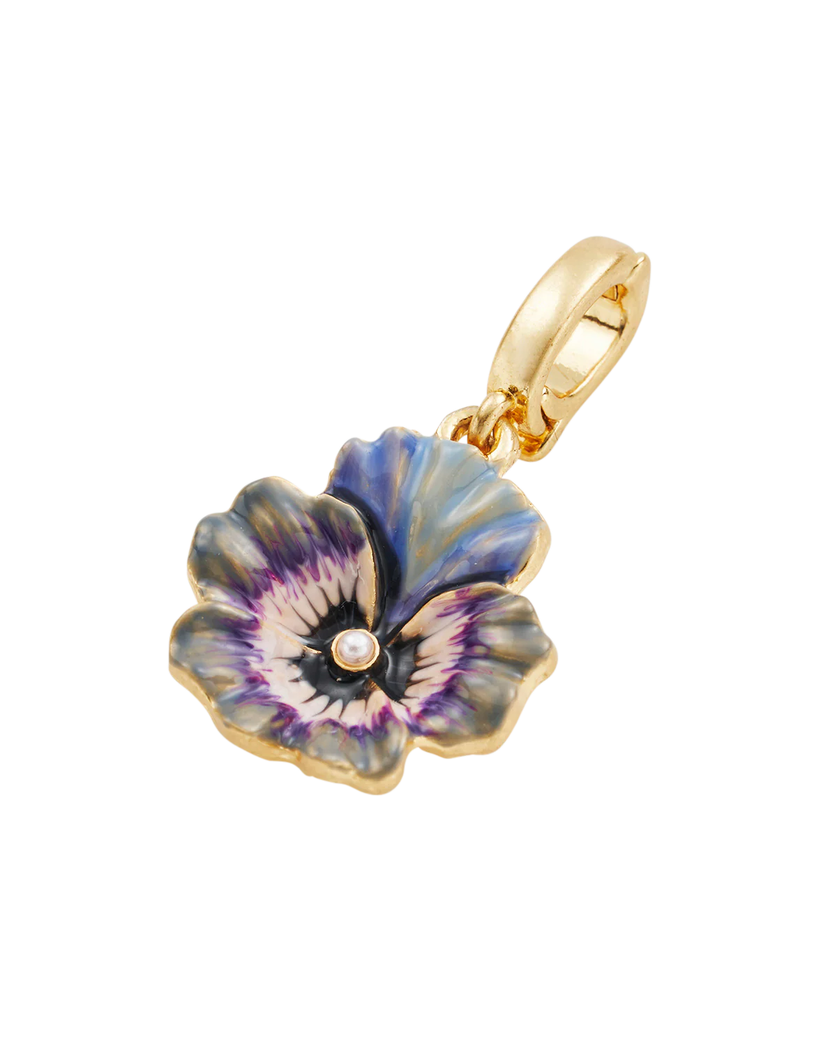 Gold Pansy & Pearl Charm - Image 3