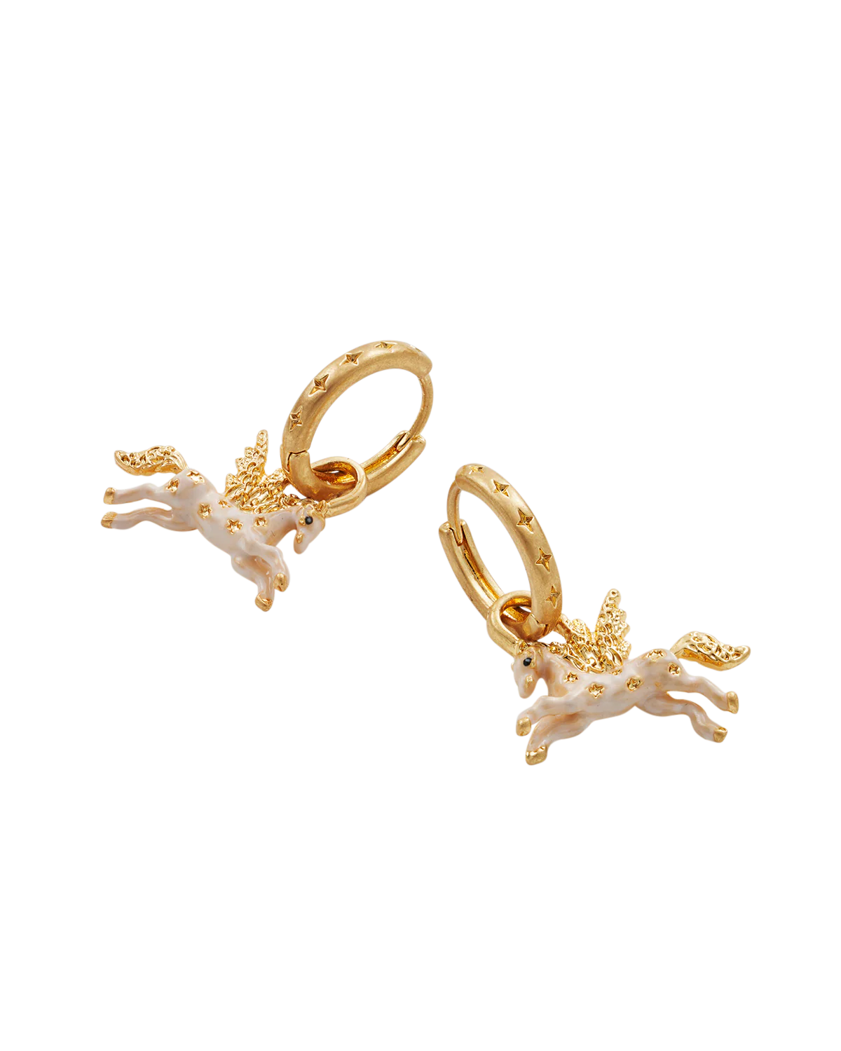 Gold Pegasus Huggie Earrings - Image 4