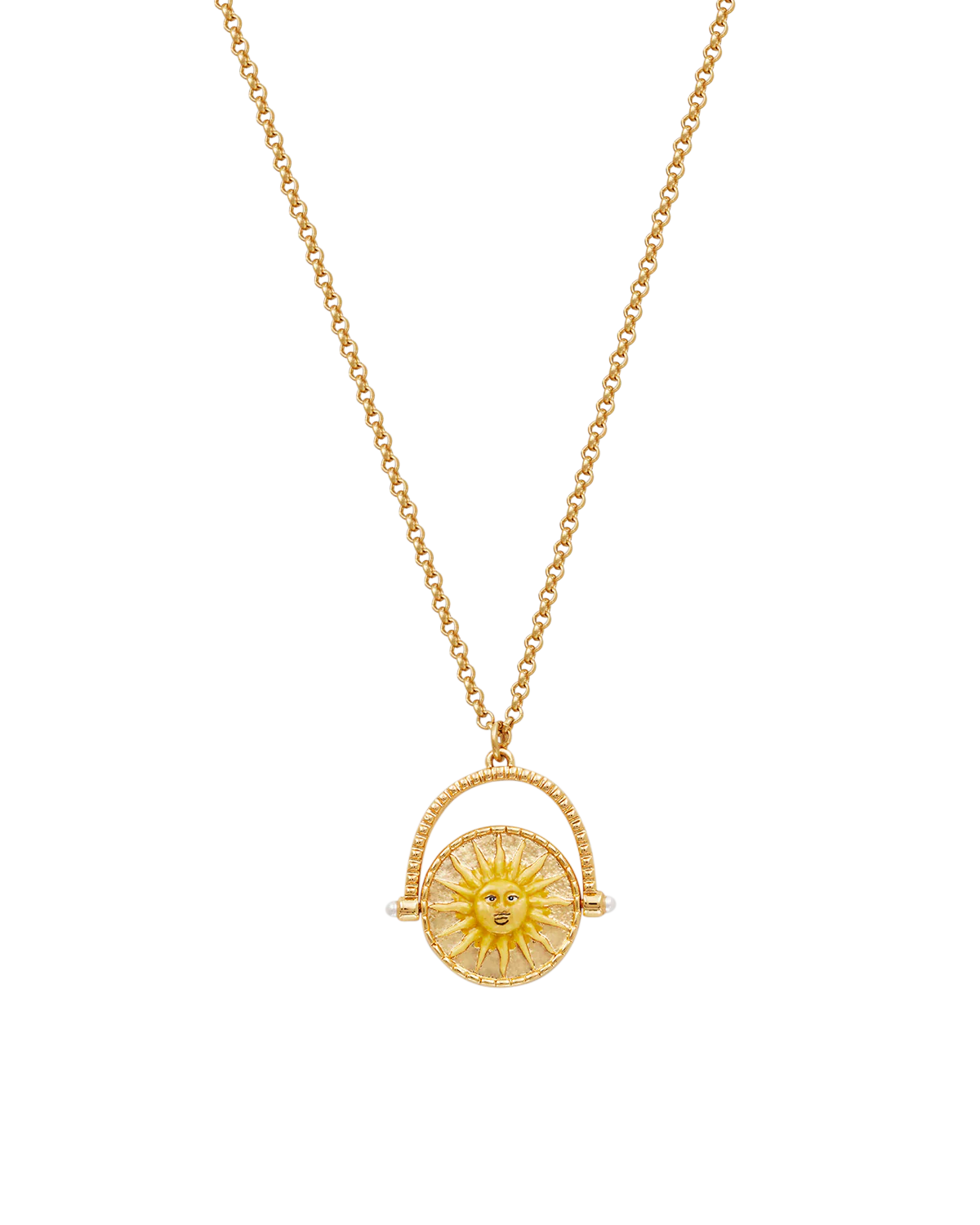 Gold Sun & Moon Spinner Necklace - Image 3