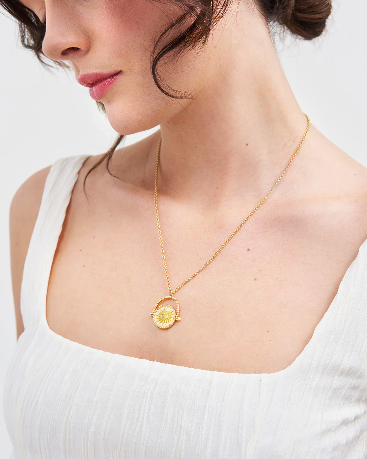 Gold Sun & Moon Spinner Necklace - Image 7