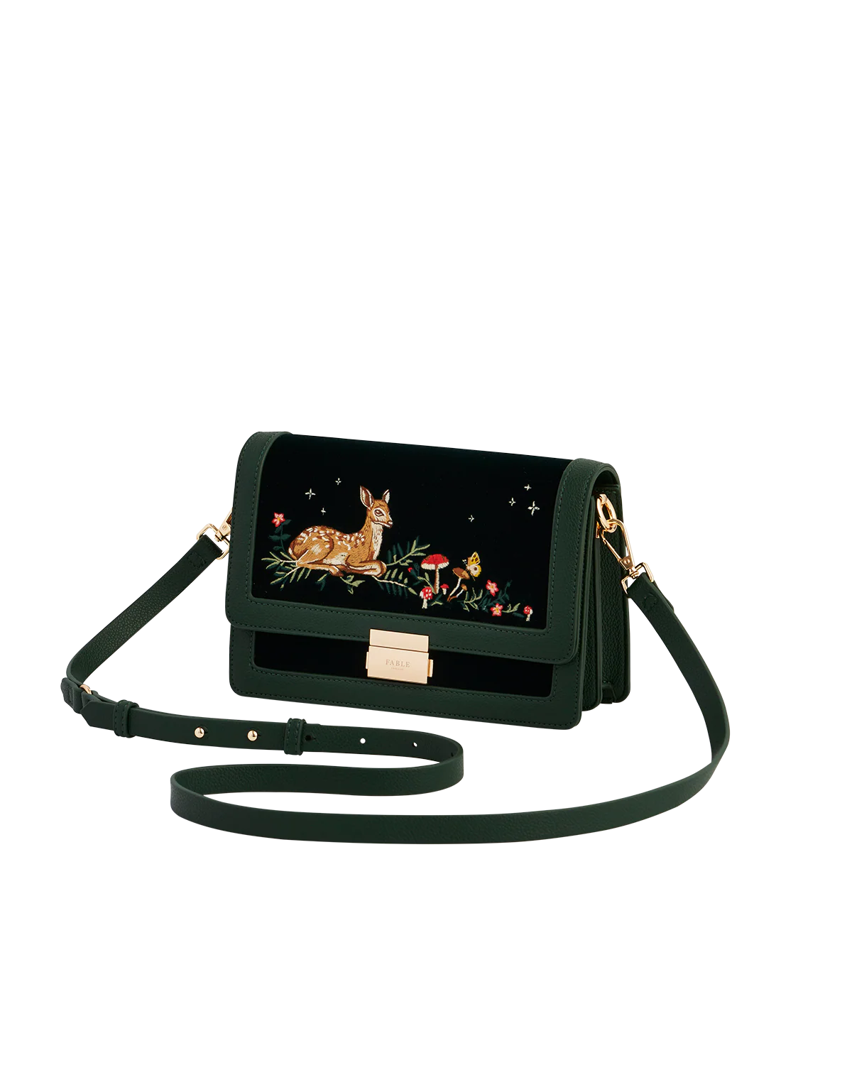 Green Fawn Embroidered Crossbody Bag - Image 4