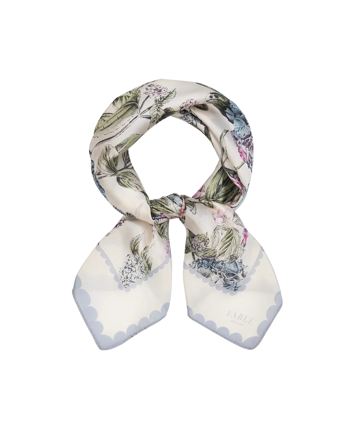 Ivory Hydrangea Square Scarf - Image 3