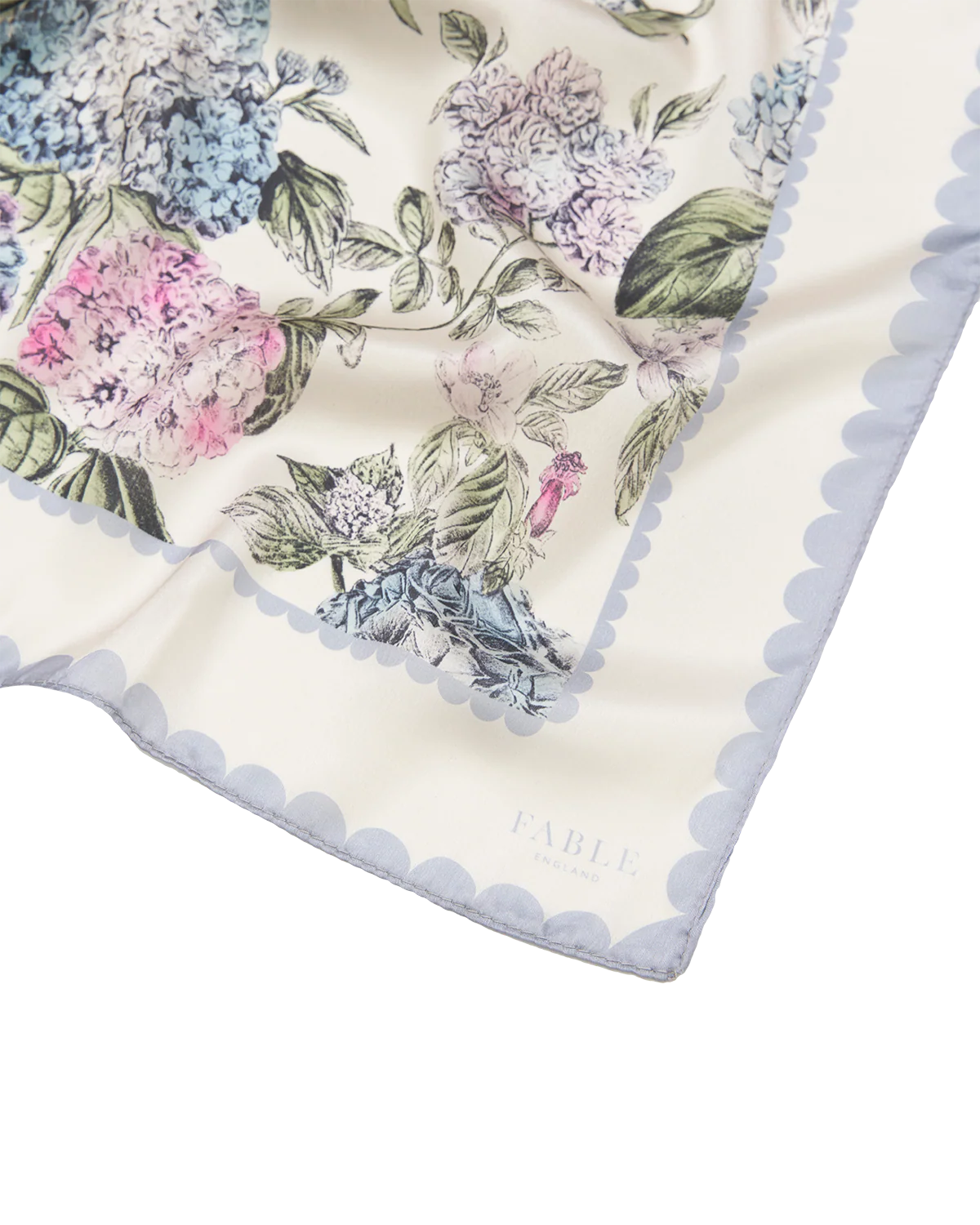 Ivory Hydrangea Square Scarf - Image 4