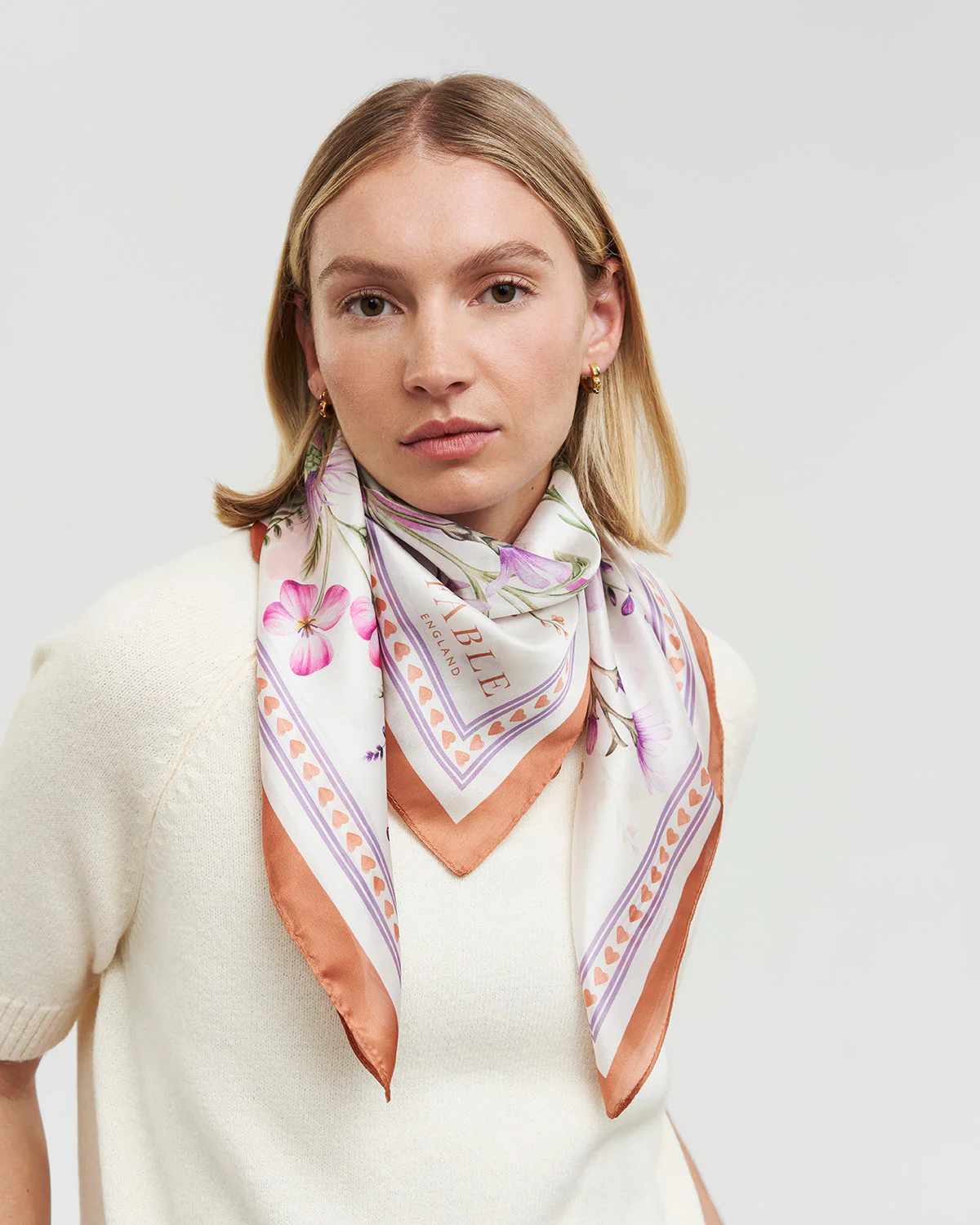 Ivory Penelope Medium Square Scarf - Image 5