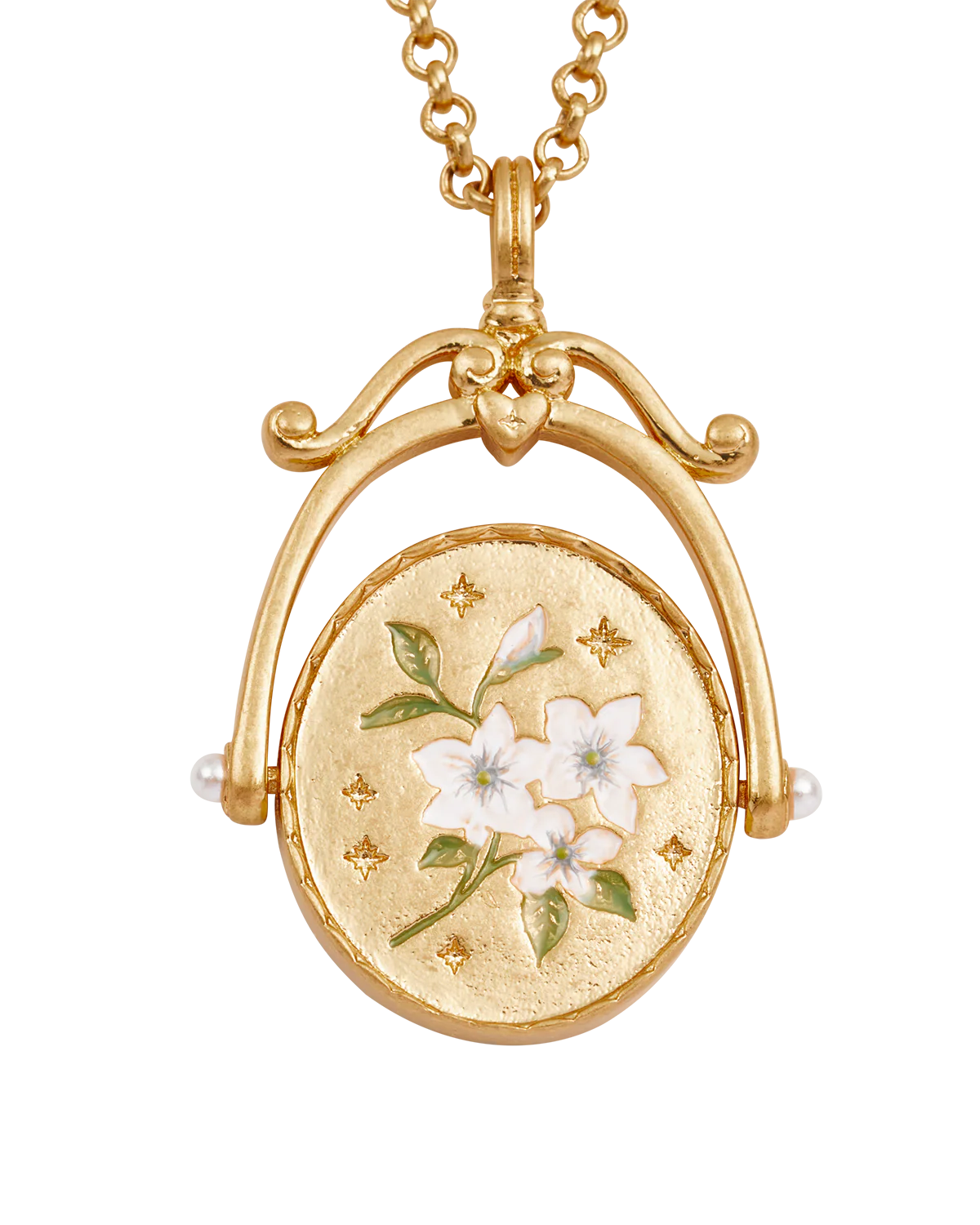 J Initial Jasmine Gold Spinner Necklace - Image 3