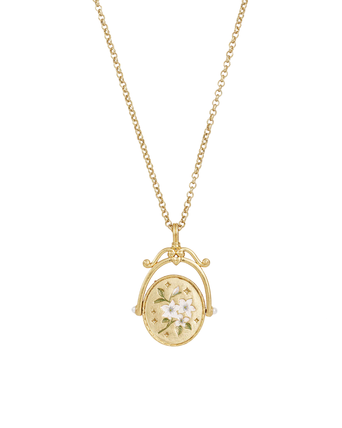 J Initial Jasmine Gold Spinner Necklace - Image 6