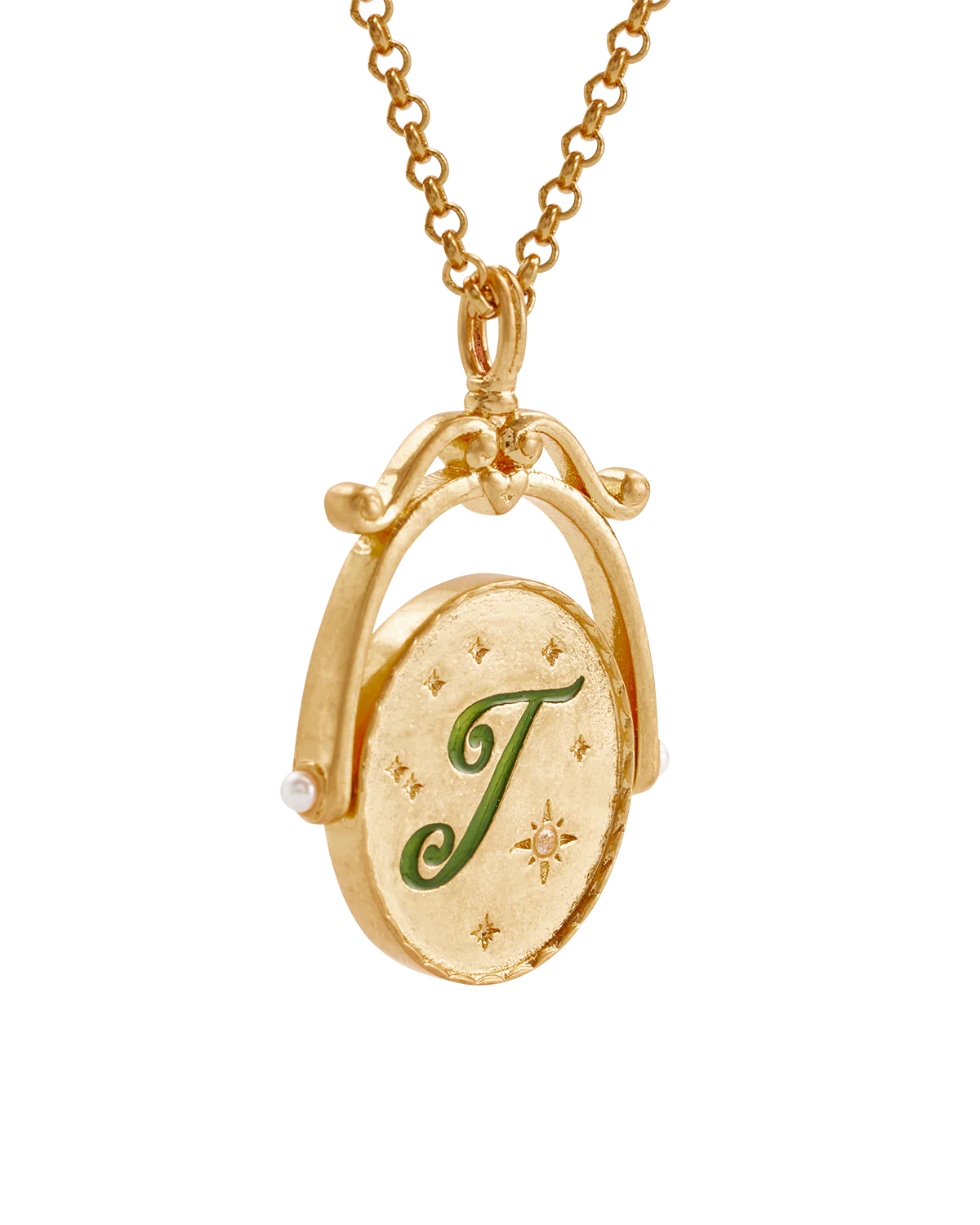 J Initial Jasmine Gold Spinner Necklace - Image 7