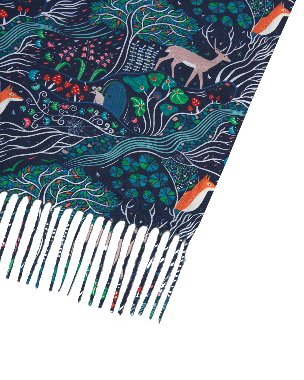 Navy Enchanted Tree Tassel Scarf - Image 3