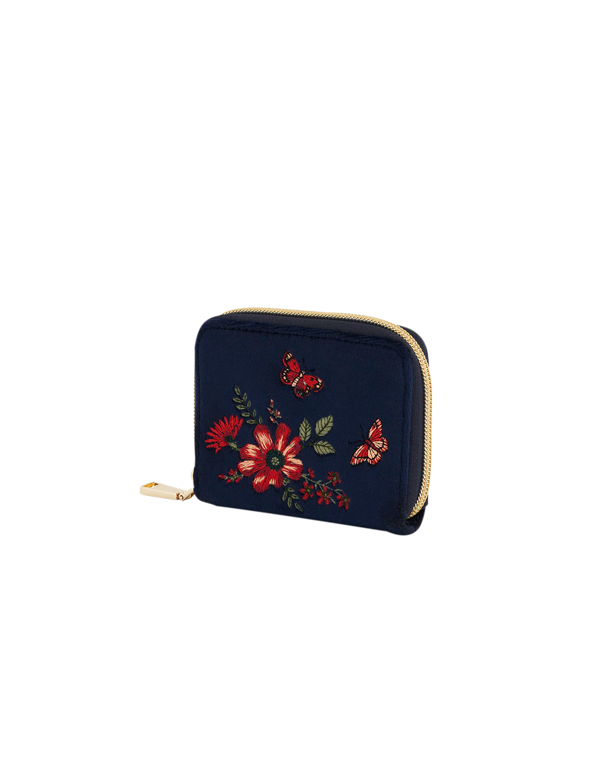 Navy Floral Velvet Purse Small - Image 5