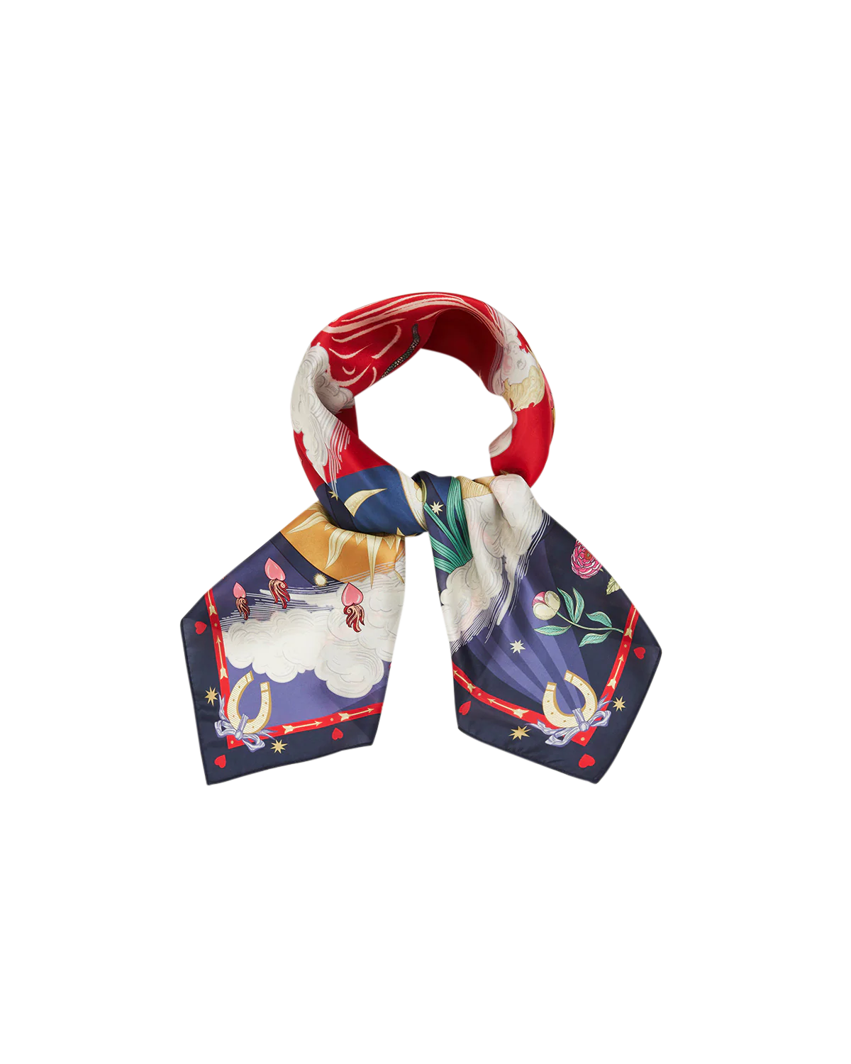 Freya's Heart Navy Story Square Scarf - Image 3