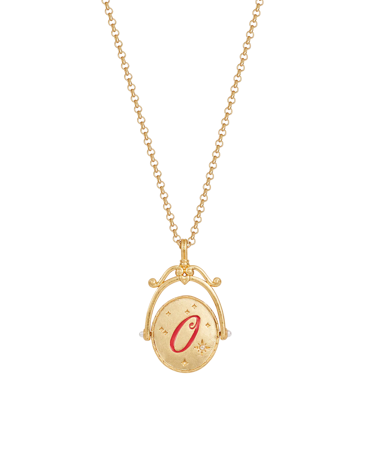 O Initial Orchid Gold Spinner Necklace - Image 4