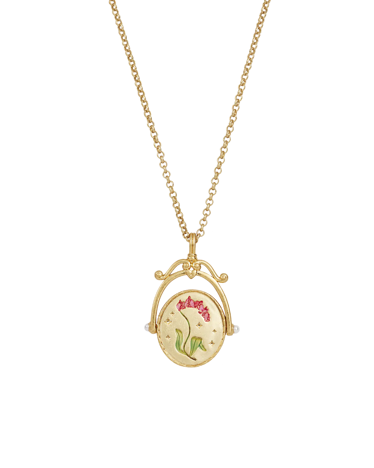 O Initial Orchid Gold Spinner Necklace - Image 6