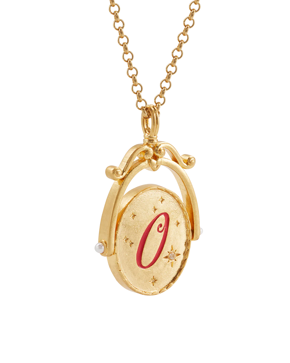 O Initial Orchid Gold Spinner Necklace - Image 7